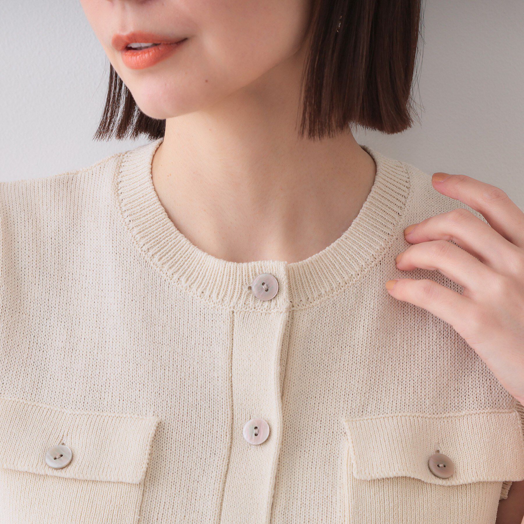 OPAQUE.CLIP「ダブルポケットニット【洗濯機洗い可】」|ニット・セーター|