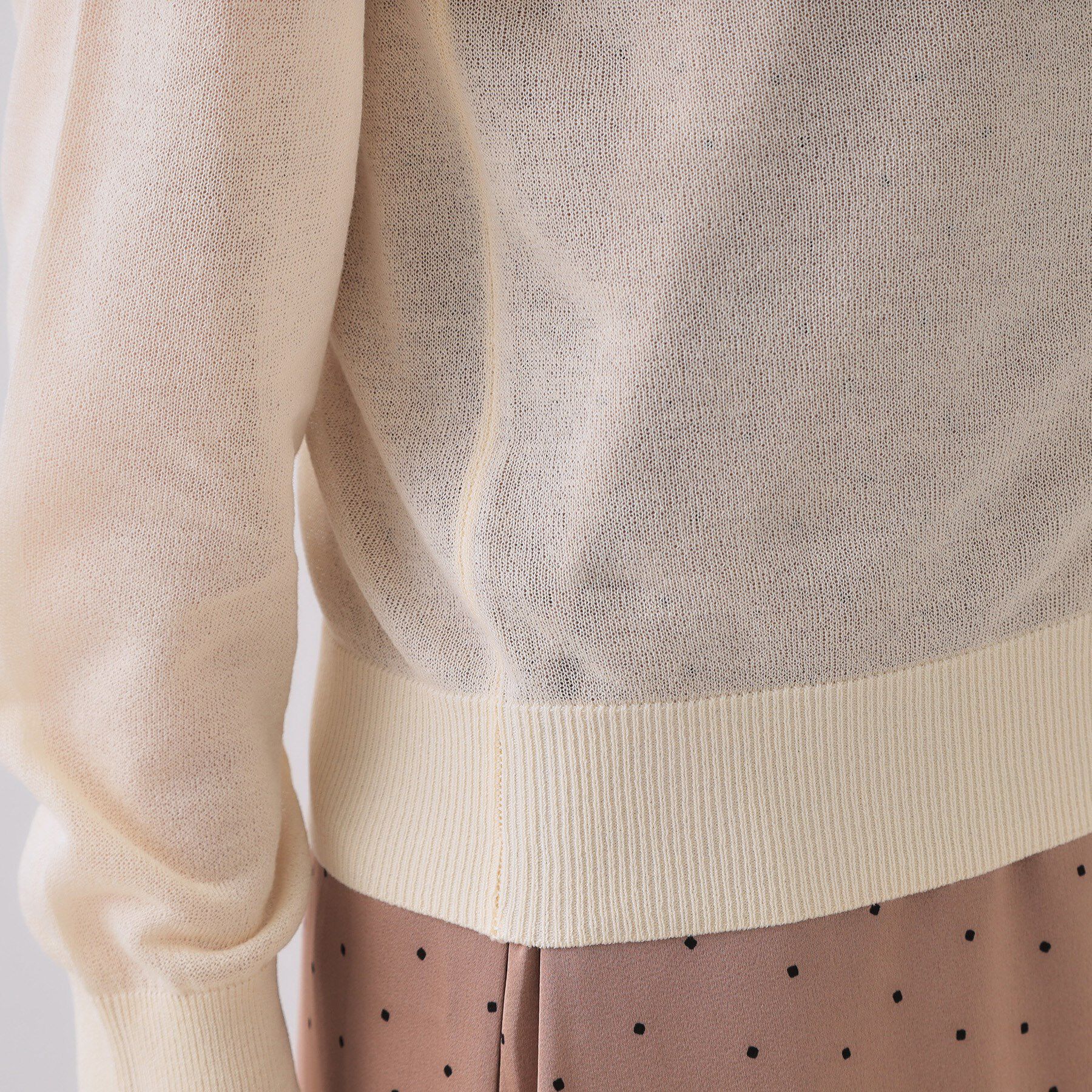 OPAQUE.CLIP「配色シアークルーニットカーディガン【洗濯機洗い可/抗ピル】」|カーディガン|