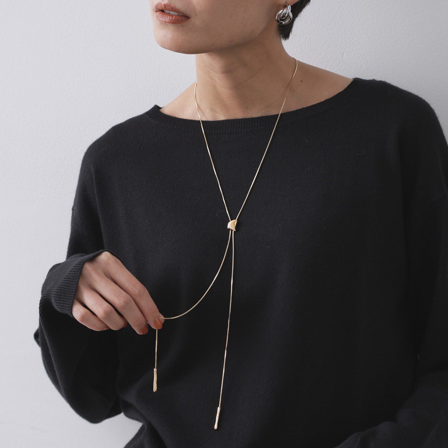 OPAQUE.CLIP「ループタイ風スライドネックレス」|ネックレス|