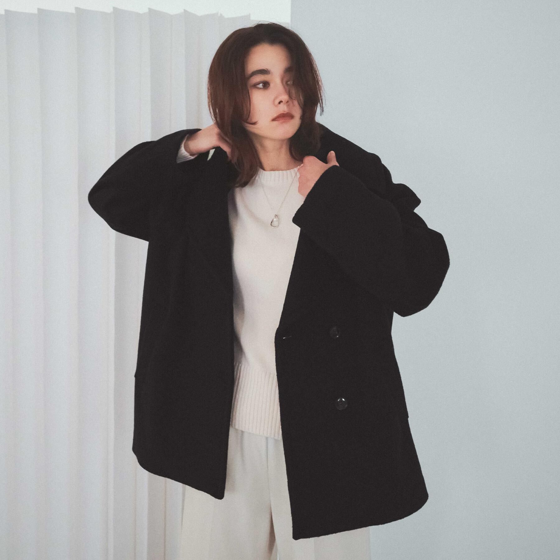 OPAQUE.CLIP「カシミヤブレンドウールミドルピーコート」|ピーコート|