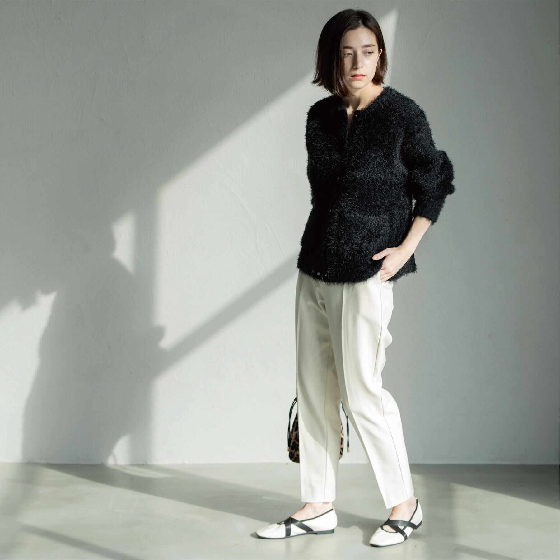 OPAQUE.CLIP「シャギーミドルカーディガン【洗濯機OK】《6col》」|カーディガン|