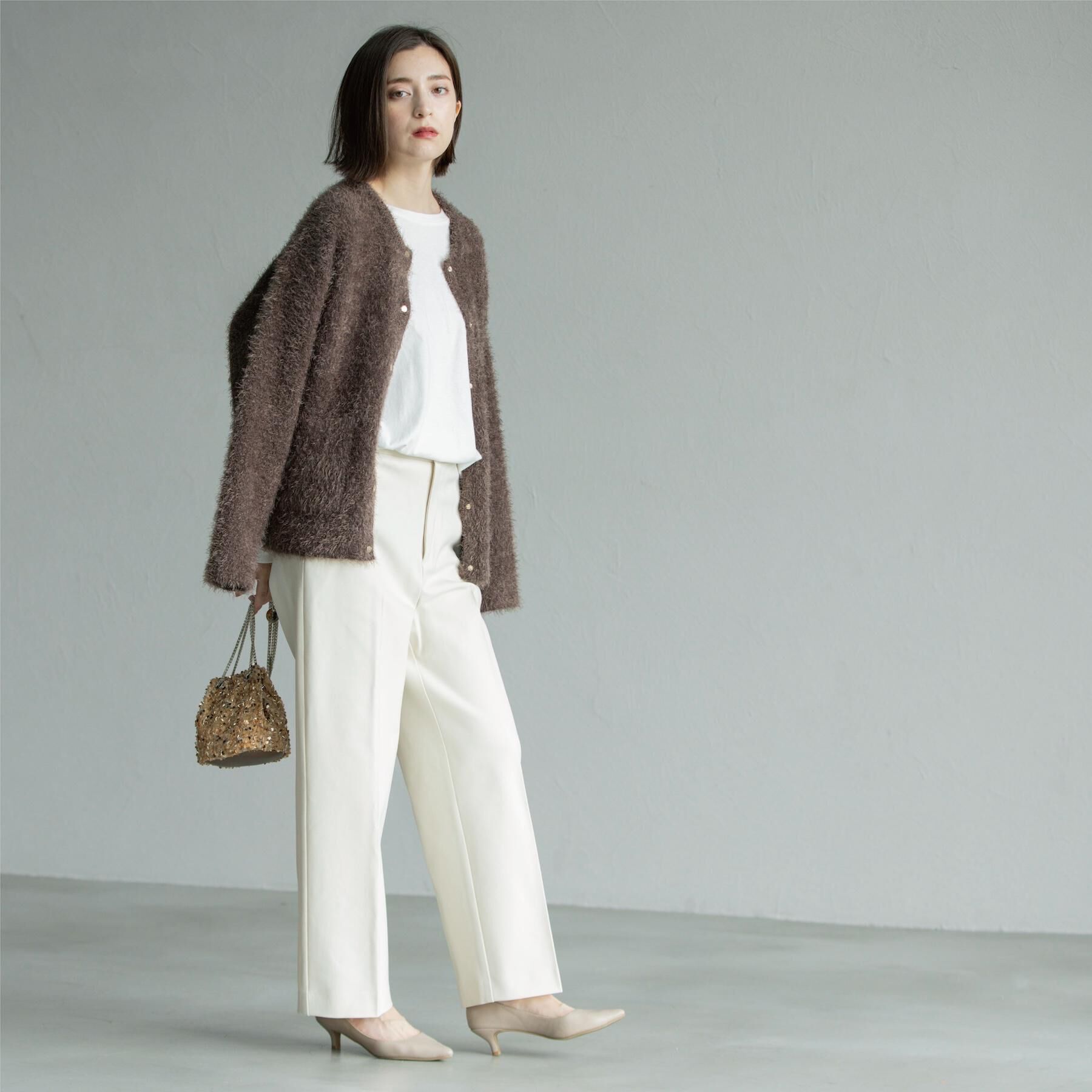 OPAQUE.CLIP「シャギーミドルカーディガン【洗濯機OK】《6col》」|カーディガン|