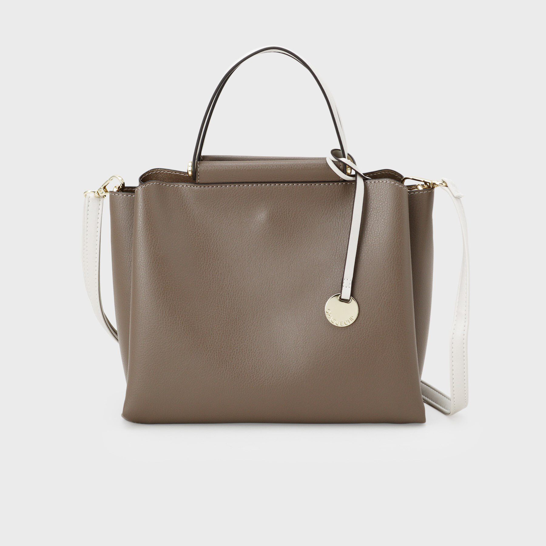 OPAQUE.CLIP「《BAILA掲載》3層仕様バイカラー合皮ミドルトートバッグ【軽量／2WAY】」|トートバッグ|