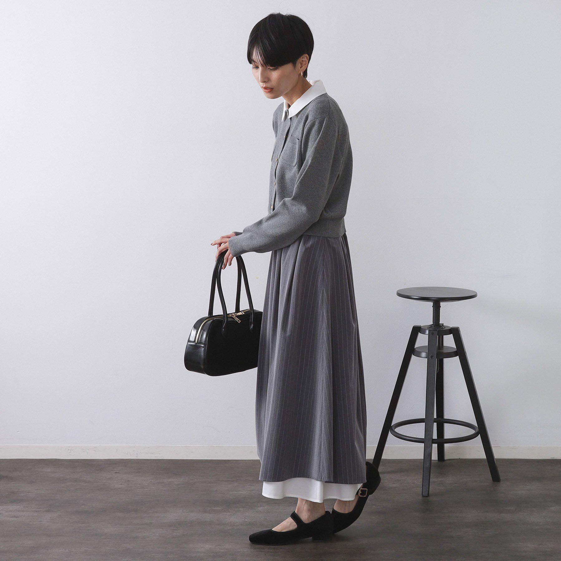 OPAQUE.CLIP「《andGIRL掲載》金ボタンニットカーディガン/衿取り外し可【洗濯機OK】」|カーディガン|