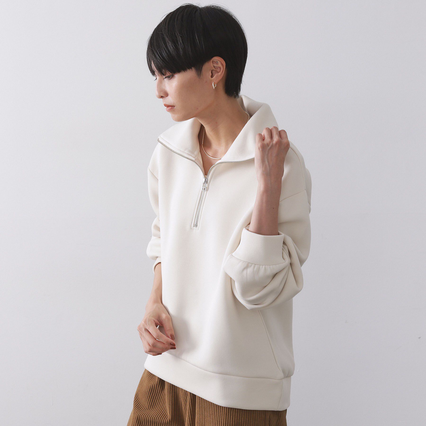 OPAQUE.CLIP「ハーフジップトップス/セットアップ対応可【洗濯機OK】」|Tシャツ・カットソー|