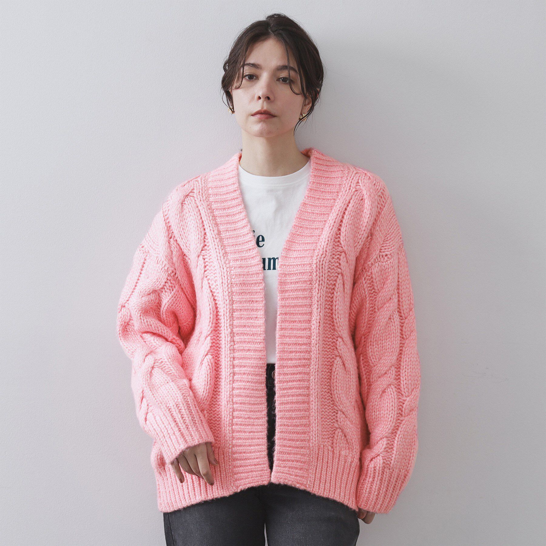 OPAQUE.CLIP「ケーブルローゲージニットカーディガン【洗濯機OK】」|カーディガン|