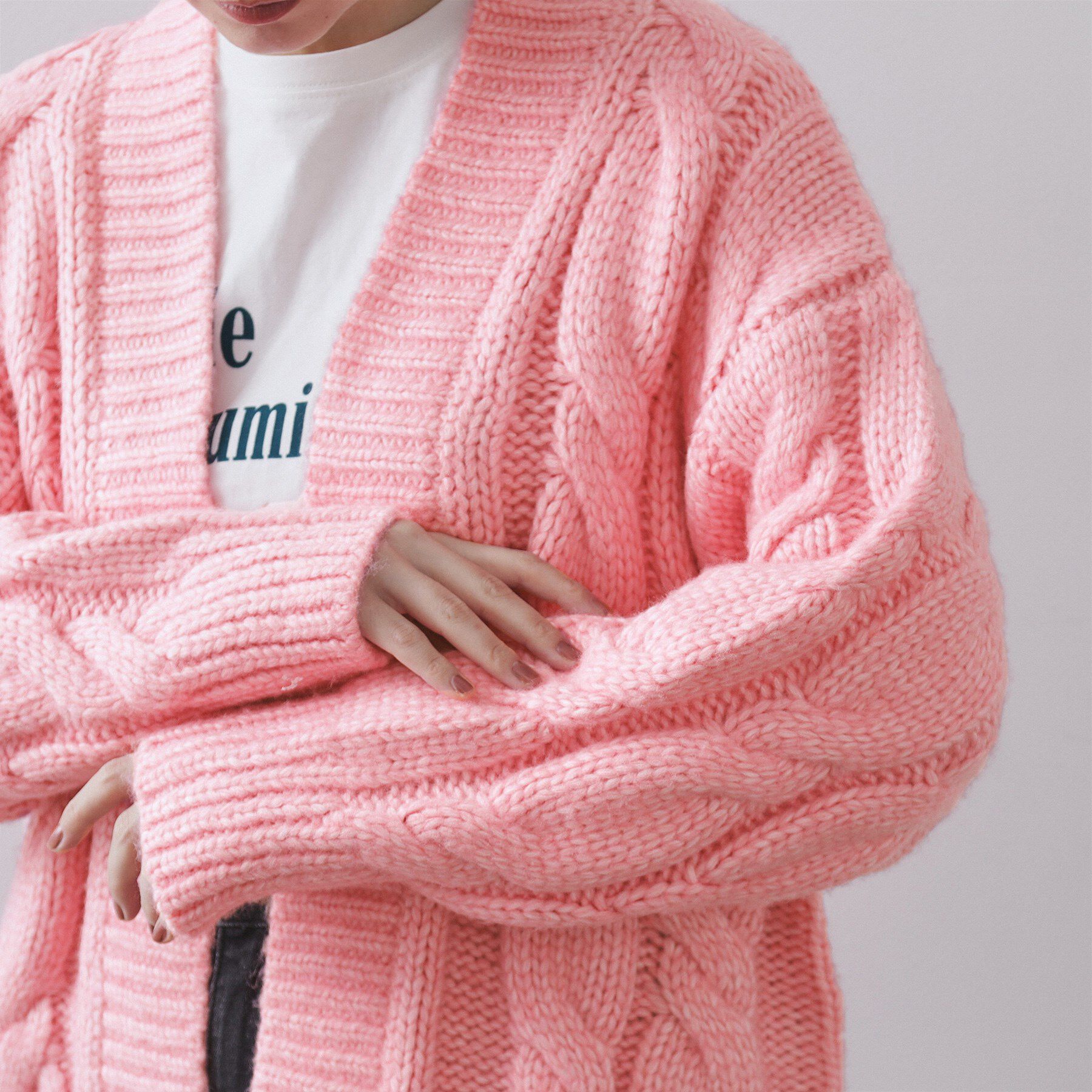 OPAQUE.CLIP「ケーブルローゲージニットカーディガン【洗濯機OK】」|カーディガン|