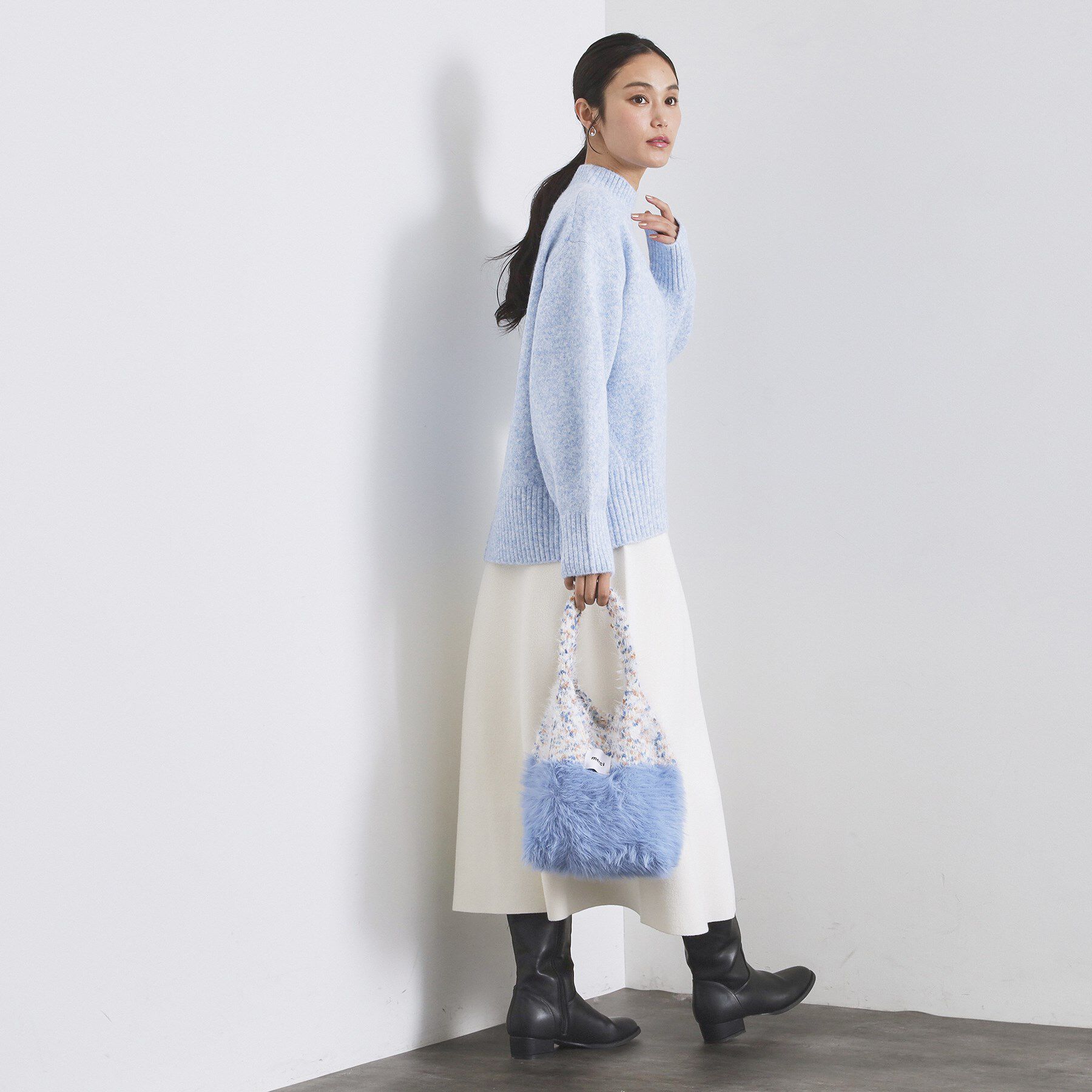 OPAQUE.CLIP「フェザーヤーンマルチカラーニットバッグ」|トートバッグ|