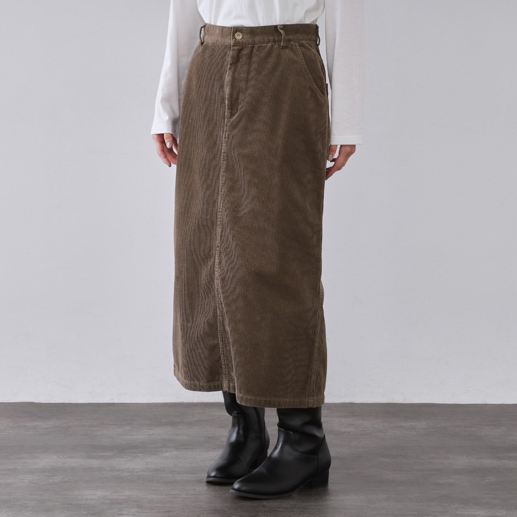OPAQUE.CLIP「コーデュロイナロースカート【洗濯機OK】」|スカート|