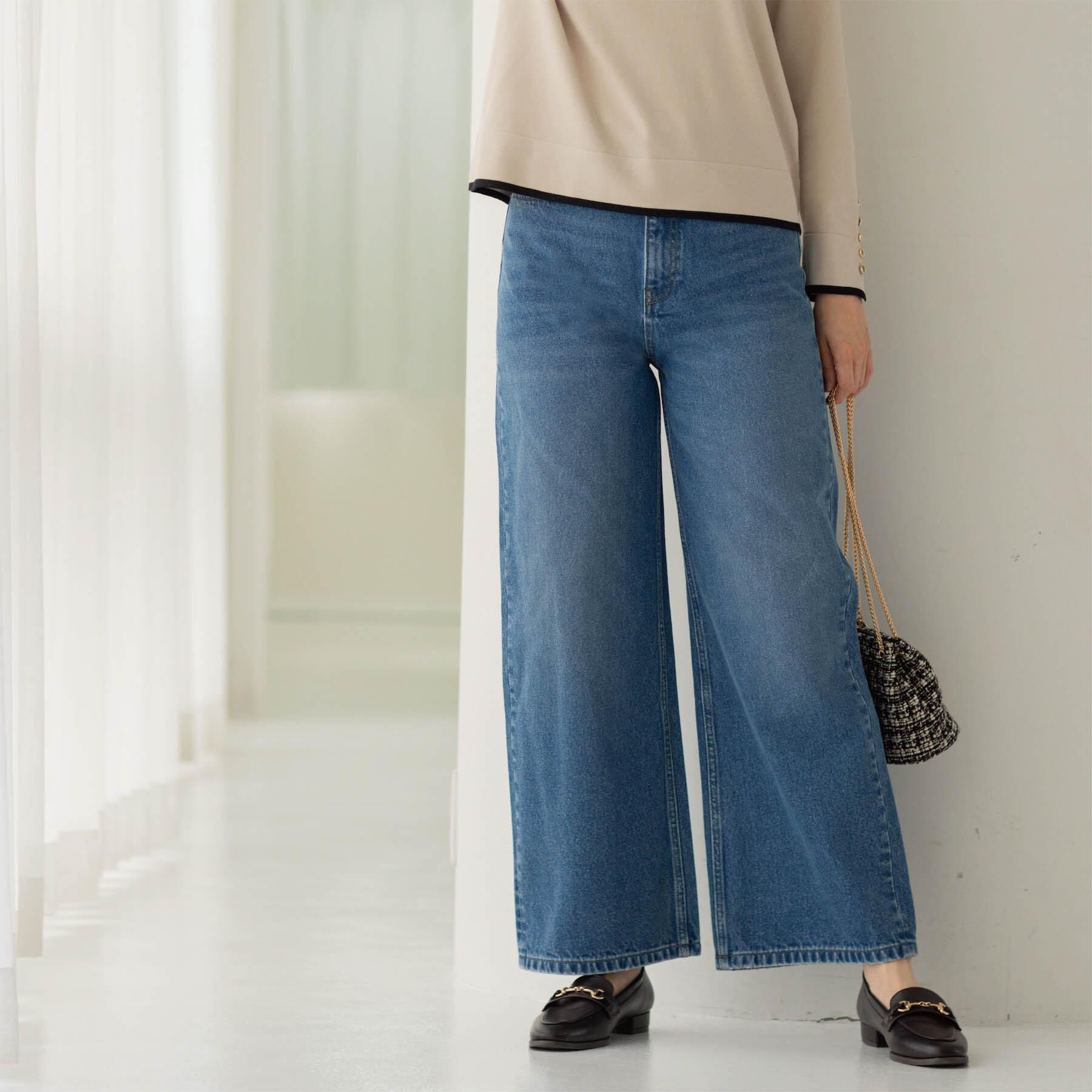 OPAQUE.CLIP「ストレートデニムパンツ【洗濯機OK】《S～LL》」|デニム|