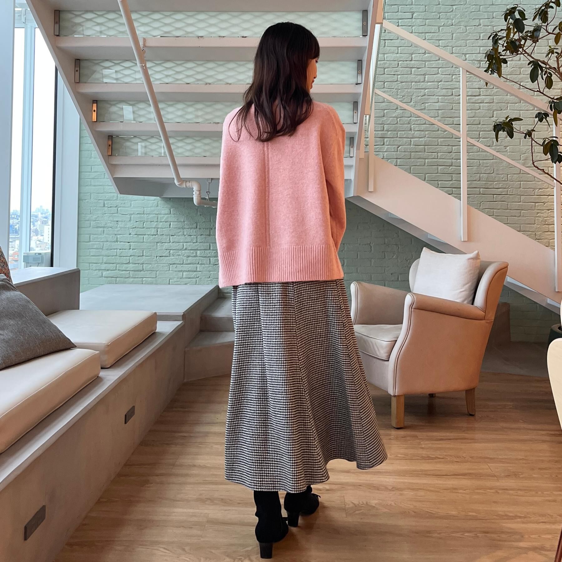 Couture broach「【クラシカル・パッと目を惹く】ラメ千鳥 マーメイド フレアスカート」|スカート|