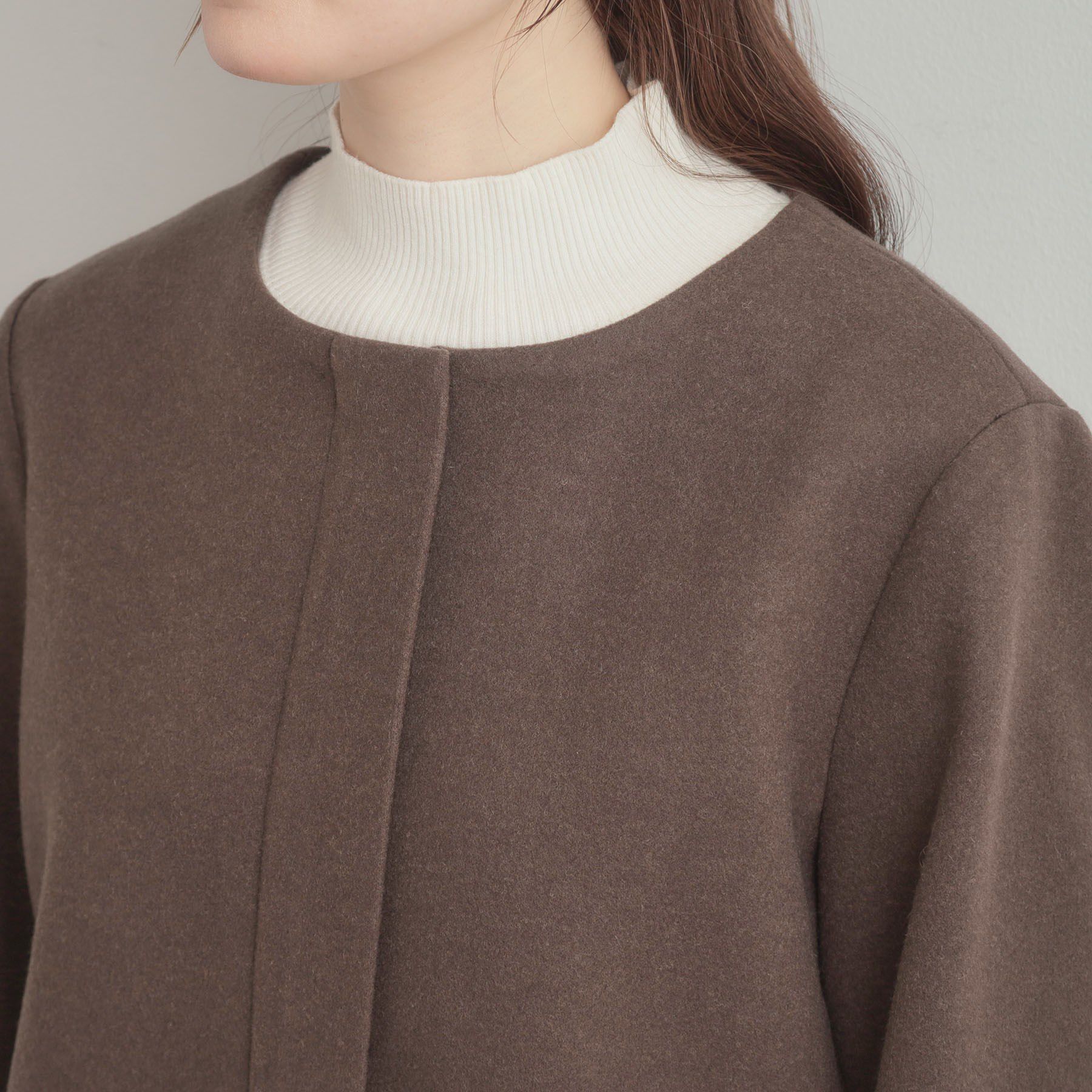 Couture broach「【大人可愛い・フード取り外し可能】フードフェイクファー ハーフ丈コート」|その他|