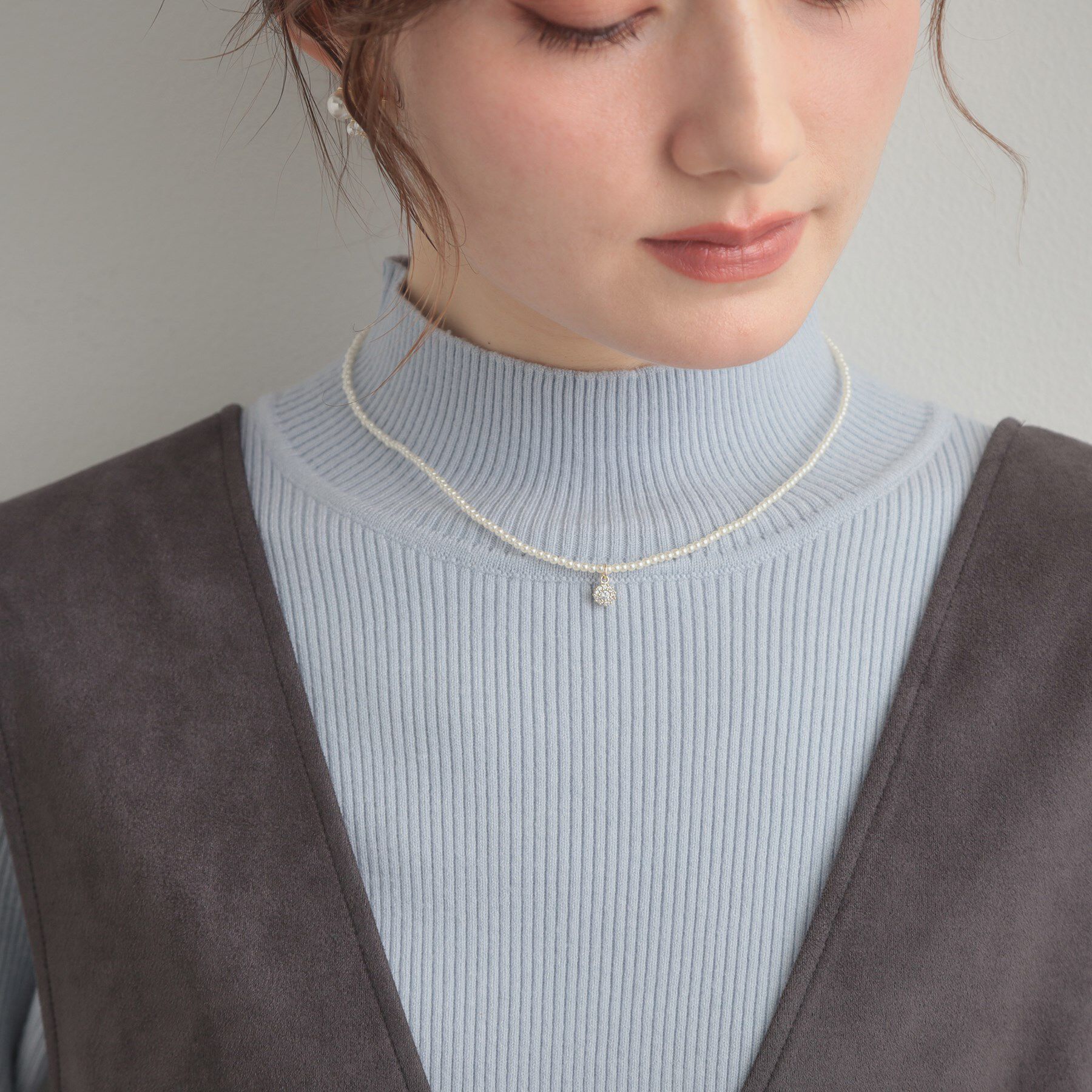 Couture broach「プチパール調ネックレス」|ネックレス|