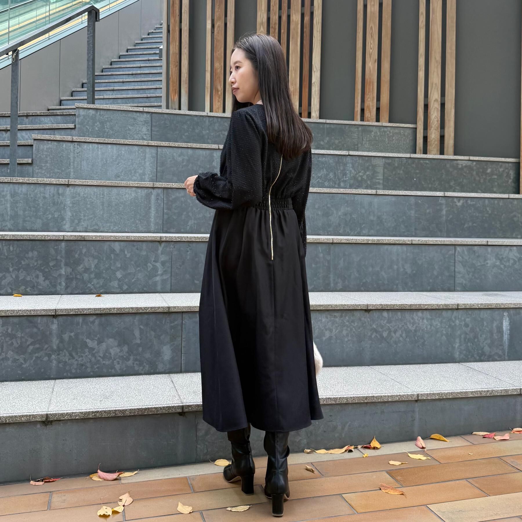 Couture broach「【通勤・ラメジャカード】ドッキングワンピース」|ワンピース|