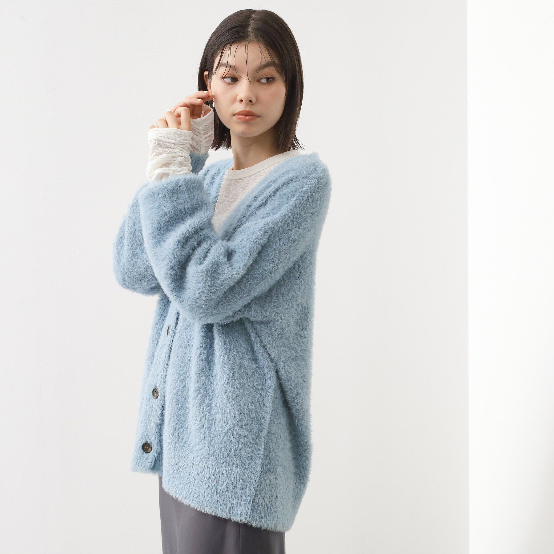 THE SHOP TK「【ふわふわあったか】フェザーカーディガン」|カーディガン|