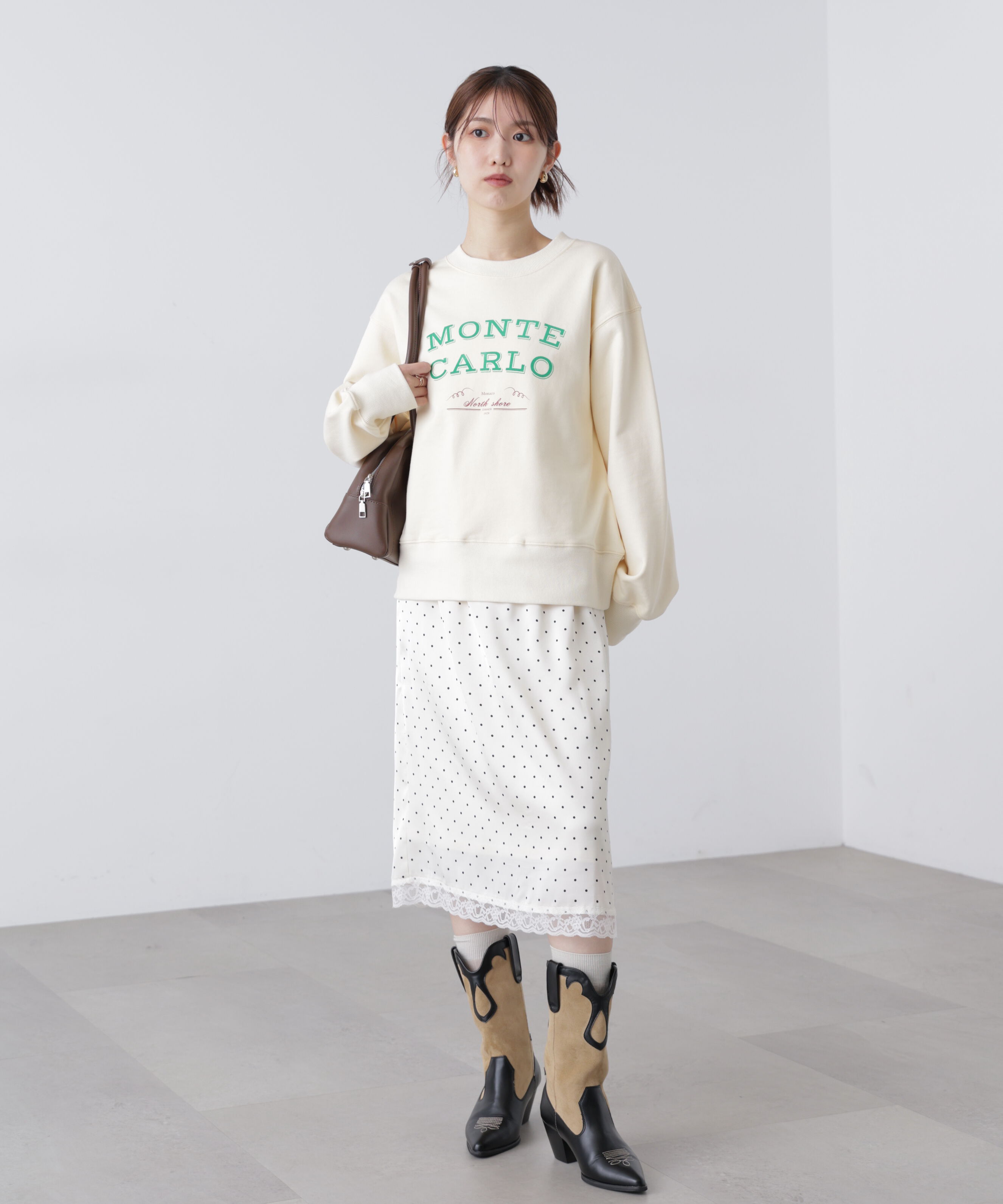  「フロッキーロゴ刺繍スウェット」|Tシャツ・カットソー|