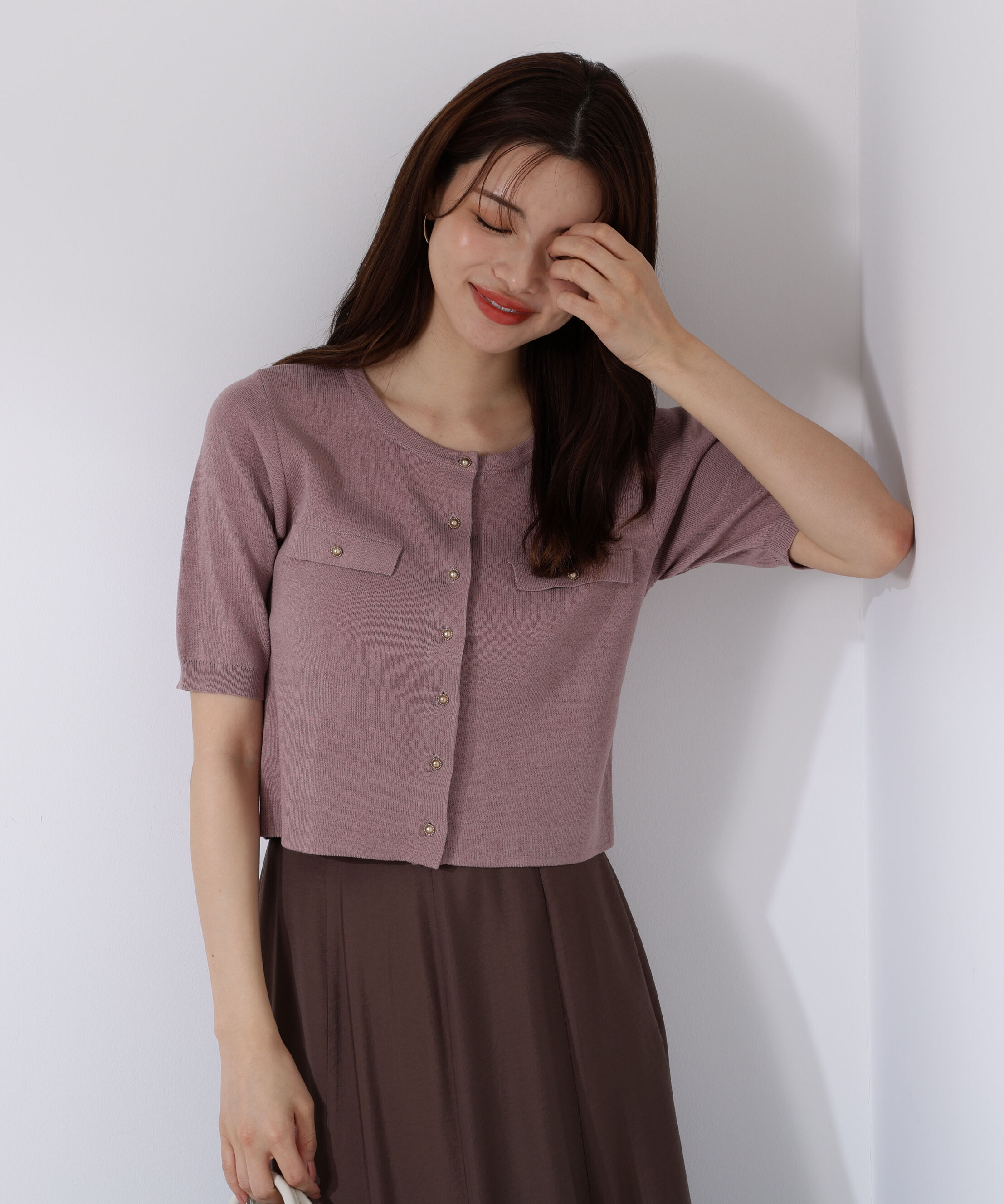 PROPORTION BODY DRESSING「ショート半袖カーディガン」|カーディガン|