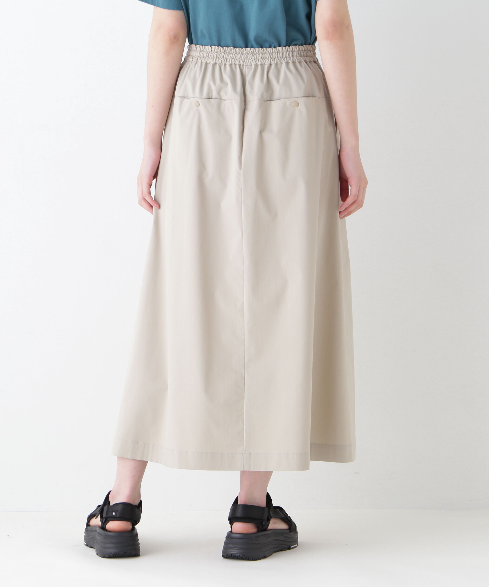  「◆コットンポリエステルウェザードローストリングタックスカート」|スカート|