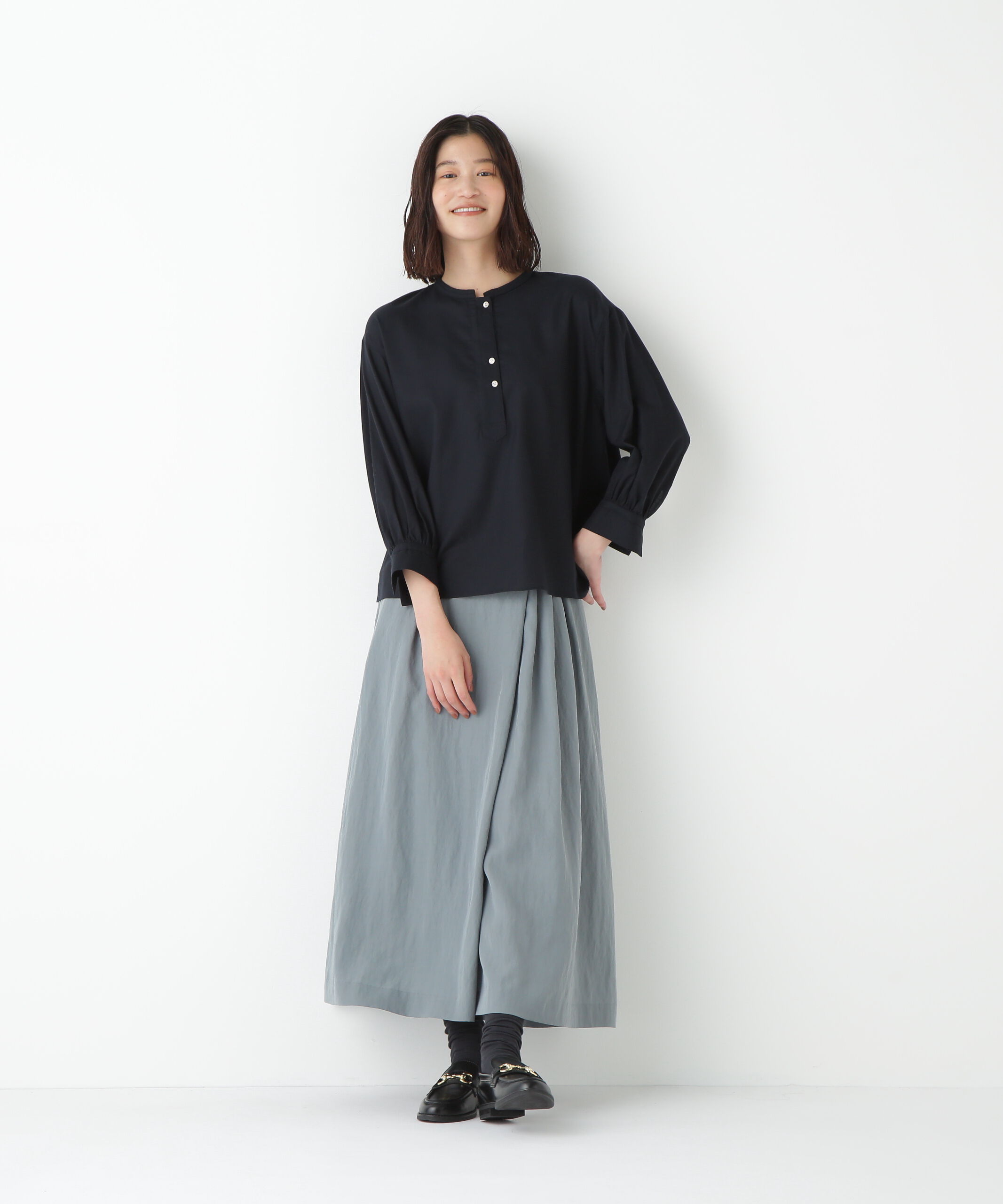  「◆綿シルクスキッパーブラウス」|シャツ・ブラウス|