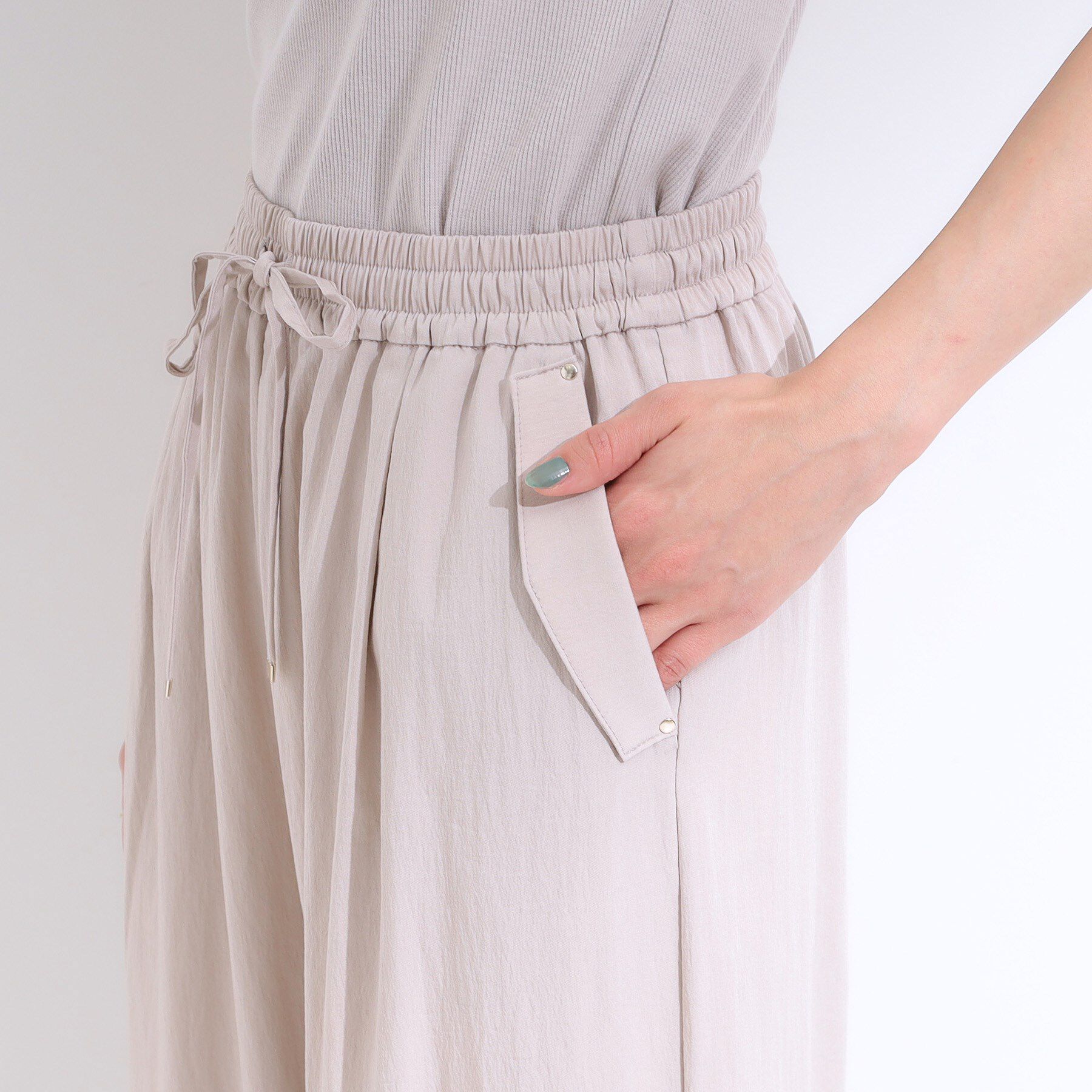 SHOO･LA･RUE「【着丈選べる/S-LL】触れる度ひんやり ゆるきれい イージーワイドパンツ」|その他|