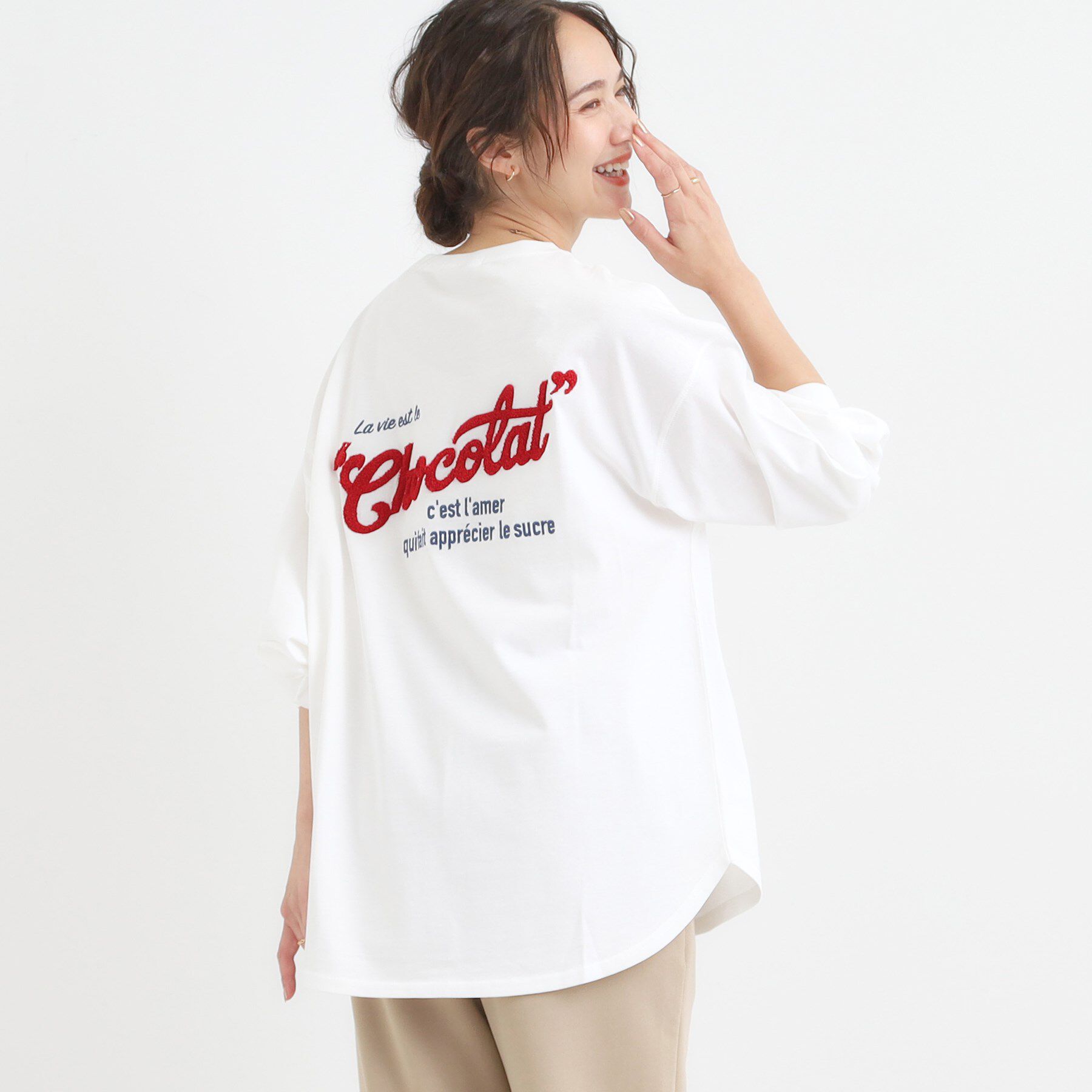 SHOO･LA･RUE「グラフィックアソート BIGロンT」|Tシャツ・カットソー|ホワイト(101)