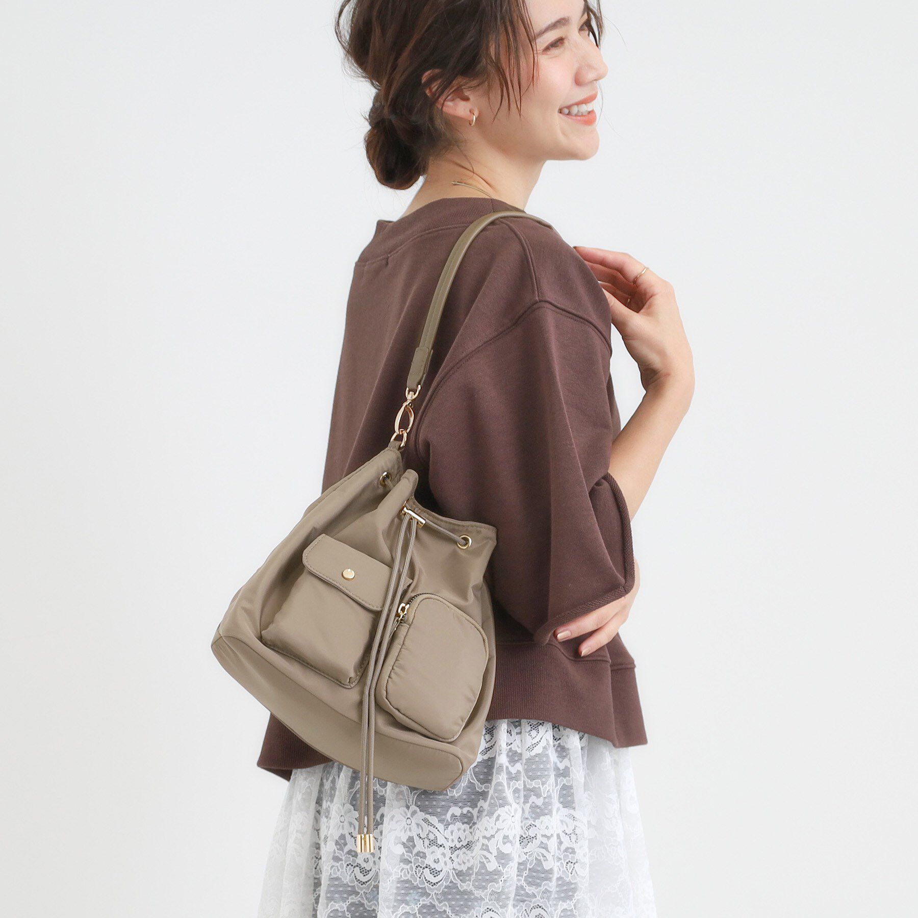 SHOO･LA･RUE「【撥水】2WAY巾着ショルダーバッグ」|ショルダー・メッセンジャー|