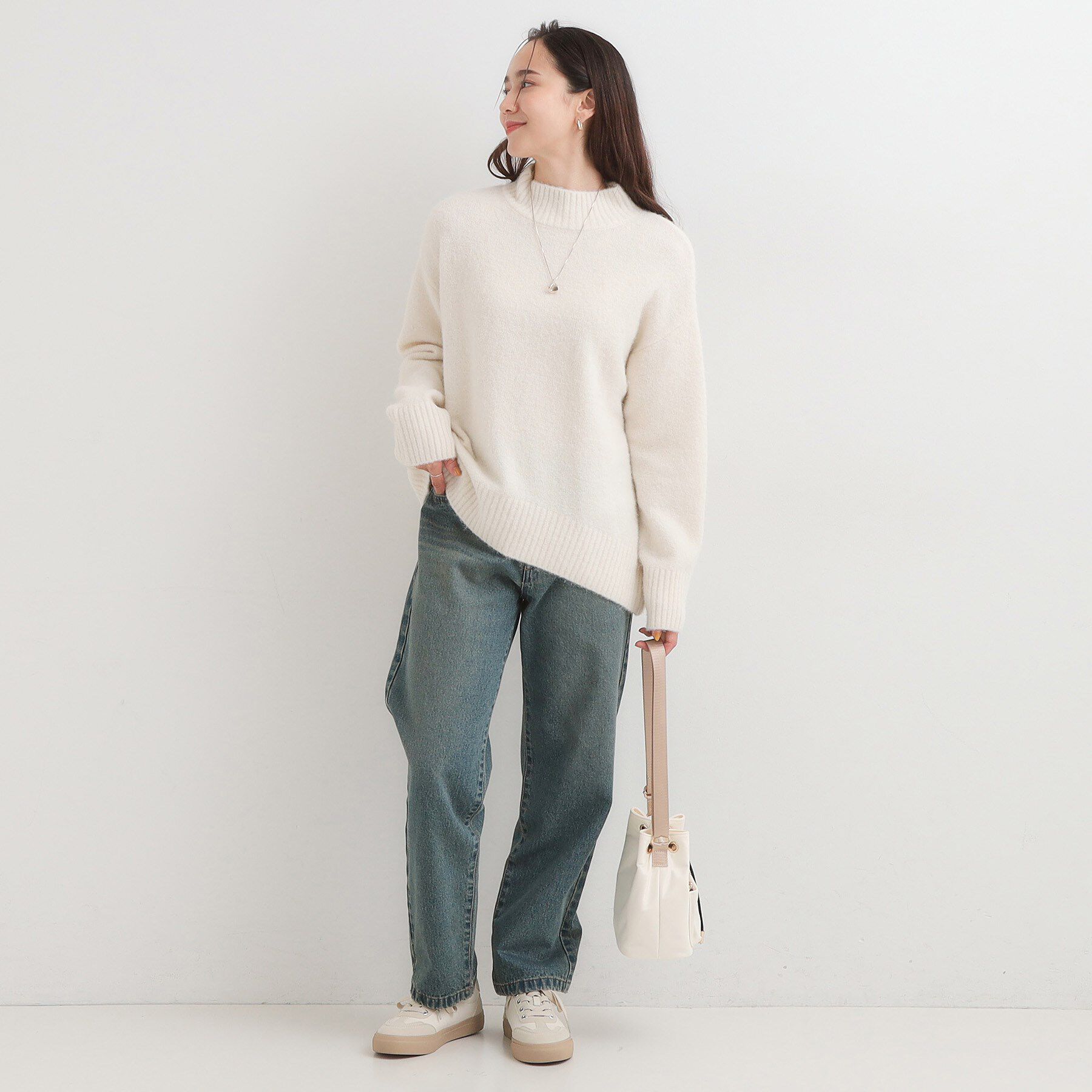 SHOO･LA･RUE「【洗濯機可/S-LL】インせず着られる ふわふわハイネックニット」|ニット・セーター|