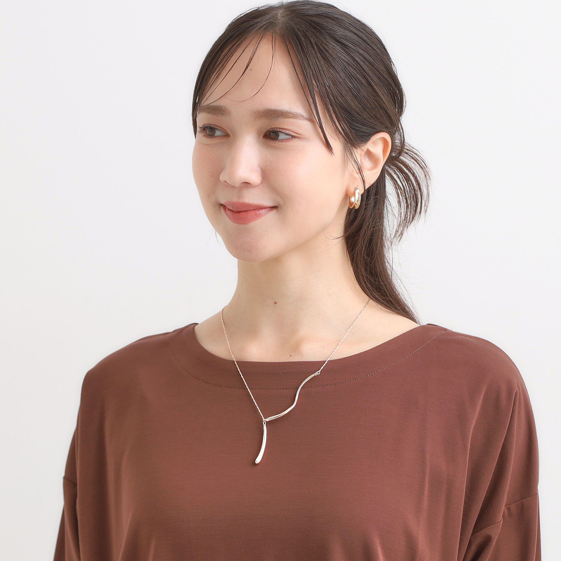 SHOO･LA･RUE「ウェーブメタルY字ネックレス」|ネックレス|