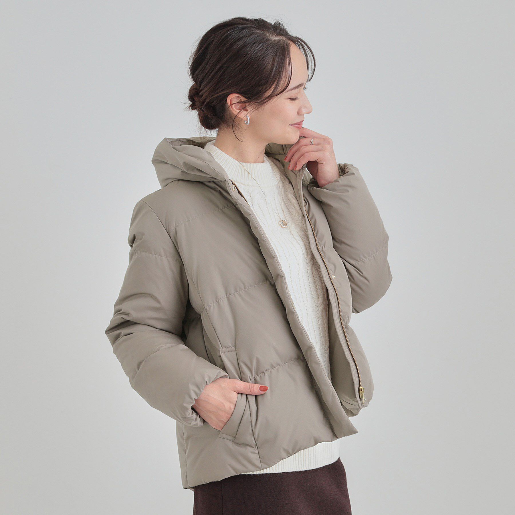 SHOO･LA･RUE「【撥水/洗える】ショートフーディーダウン」|ダウン|