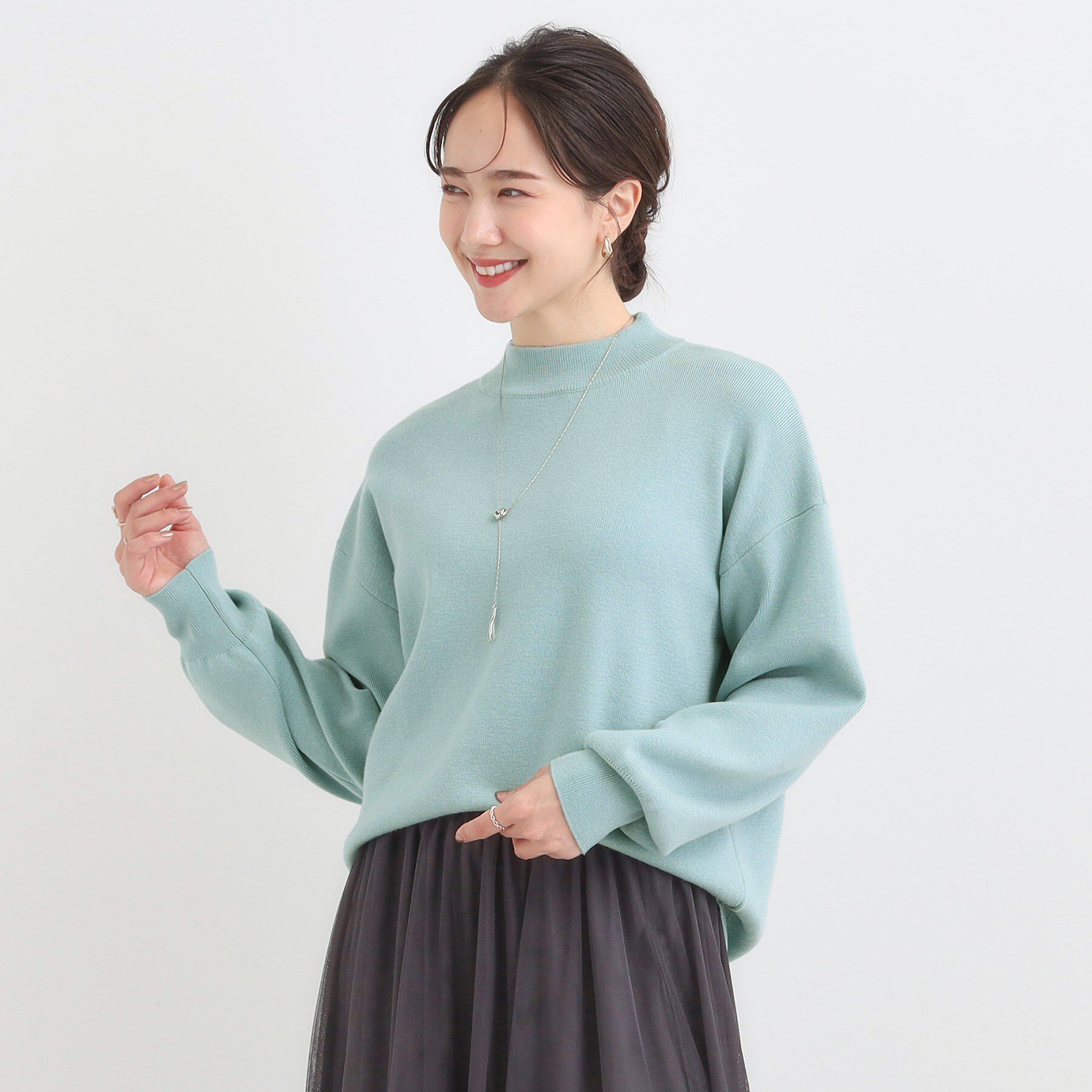 SHOO･LA･RUE「【洗える/毛玉レス】表面がきれいなハイネックバックスリットニット」|ニット・セーター|