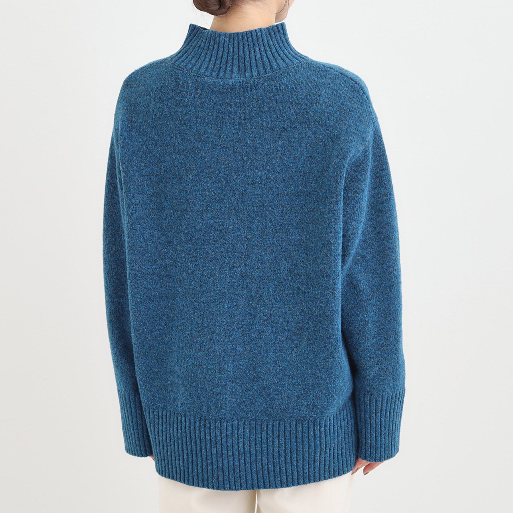 SHOO･LA･RUE「【S-LL】ゆるシルエットな メランジタートルニット」|ニット・セーター|