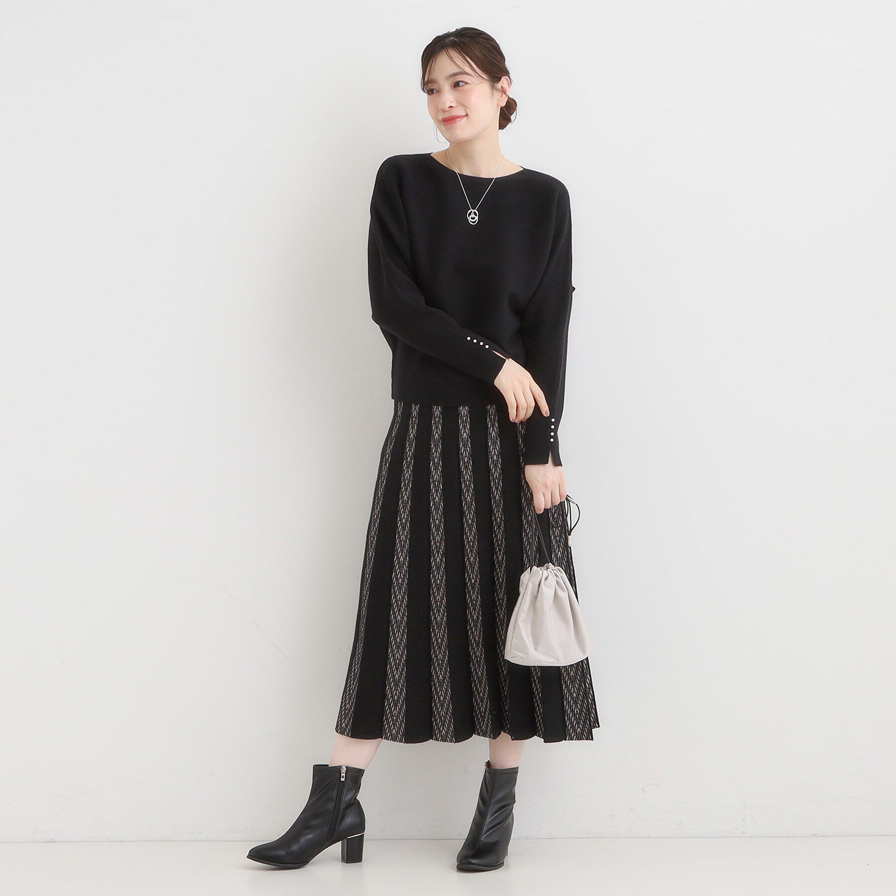 SHOO･LA･RUE「【洗濯機可】女性らしさ溢れる もちもちタッチが心地よい ドルマンニット」|ニット・セーター|