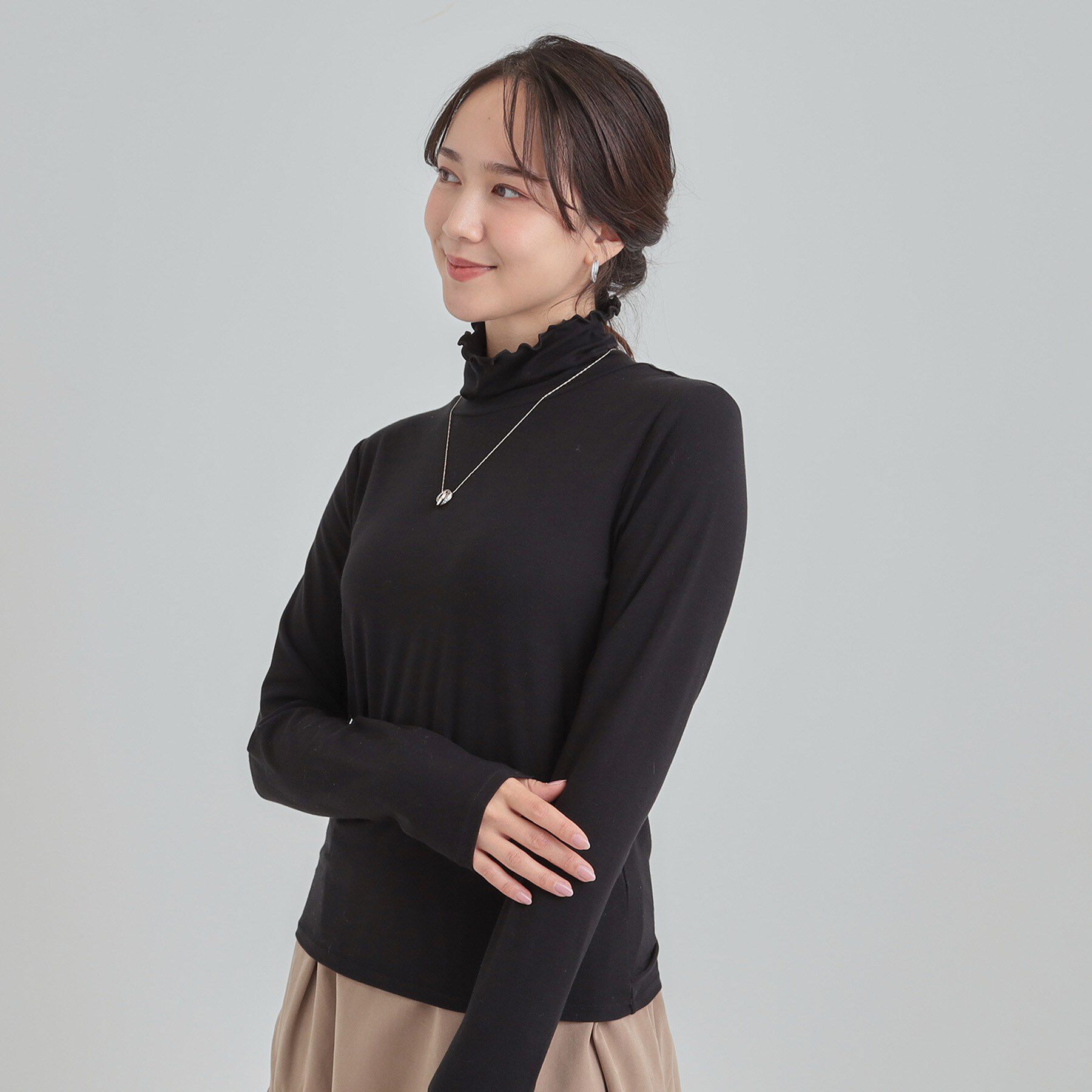 SHOO･LA･RUE「【あったか/S-LL】秋冬の救世主 タートルネックインナー」|Tシャツ・カットソー|