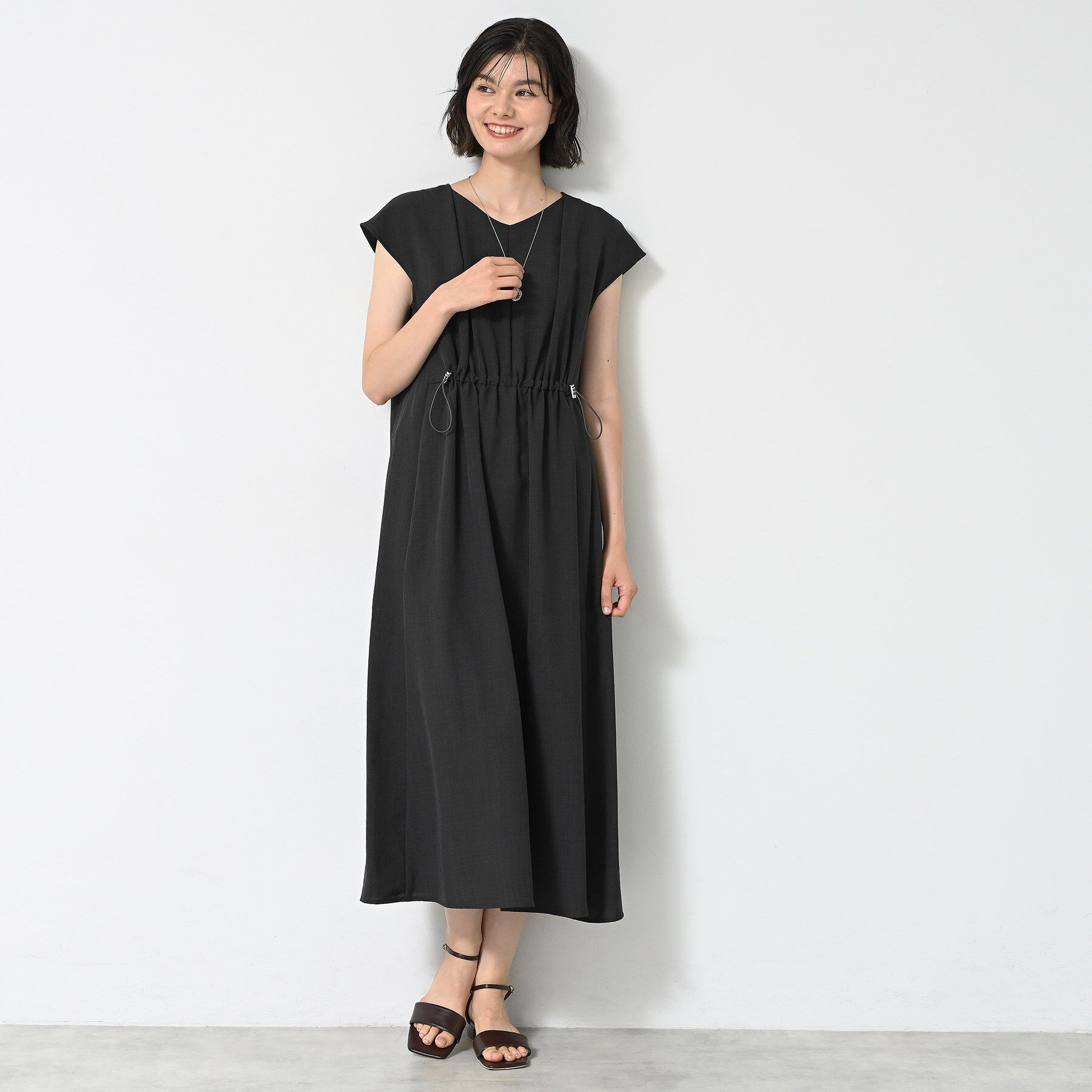 Dessin「【洗える】ウエストドロストリングワンピース」|ワンピース|