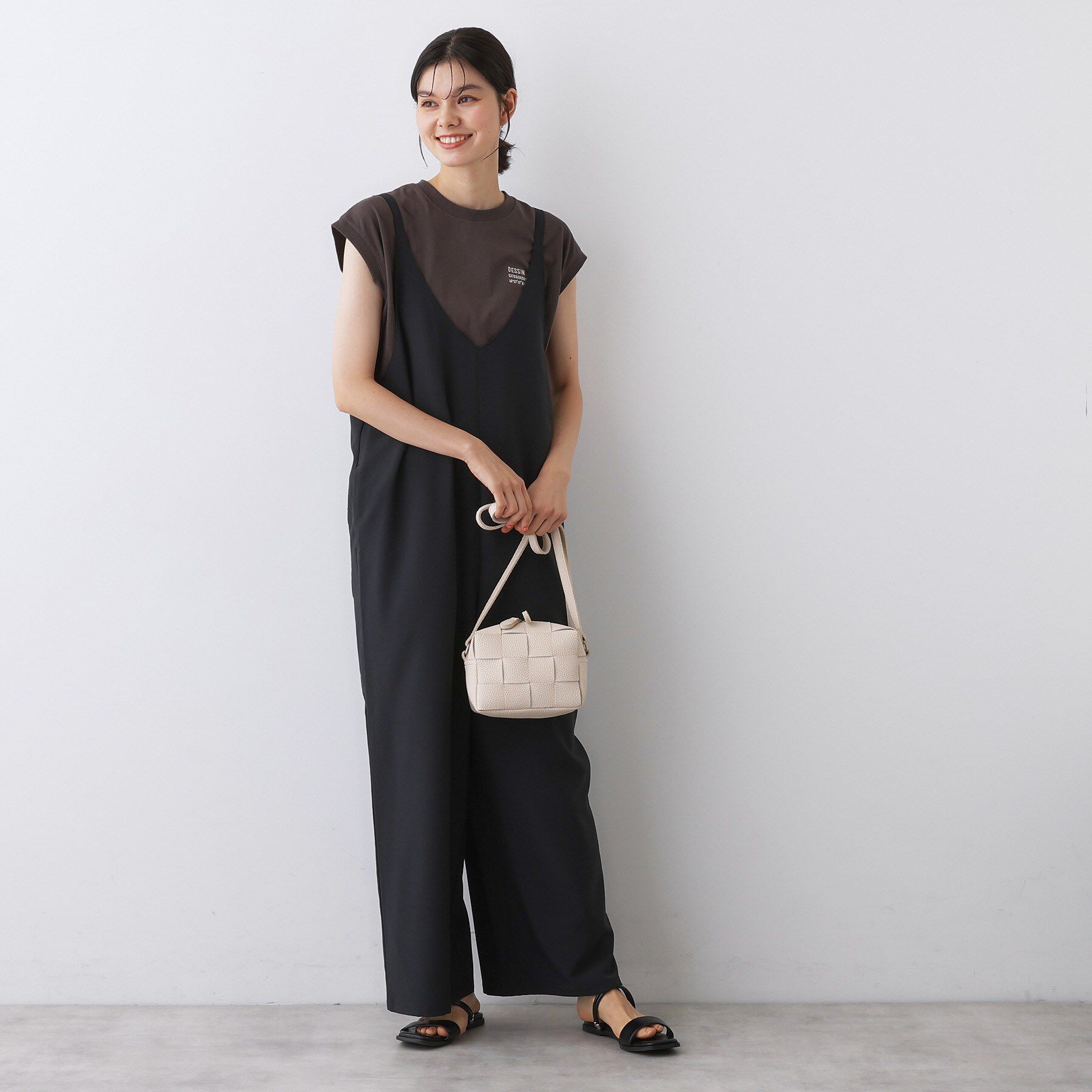 Dessin「【洗える】ストレッチオールインワン」|オールインワン|ブラック(019)