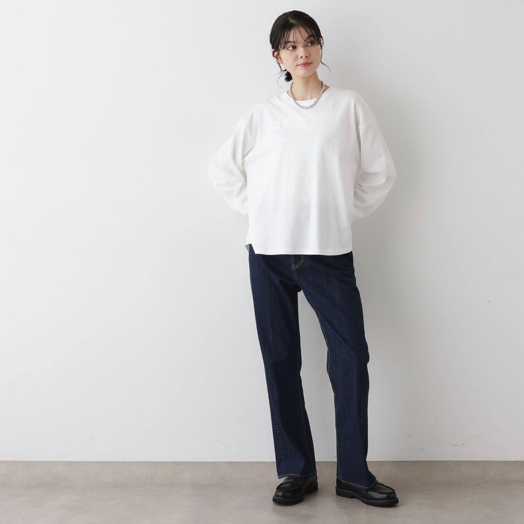 Dessin「【洗える】メッセージロゴロングスリーブTシャツ」|Tシャツ・カットソー|