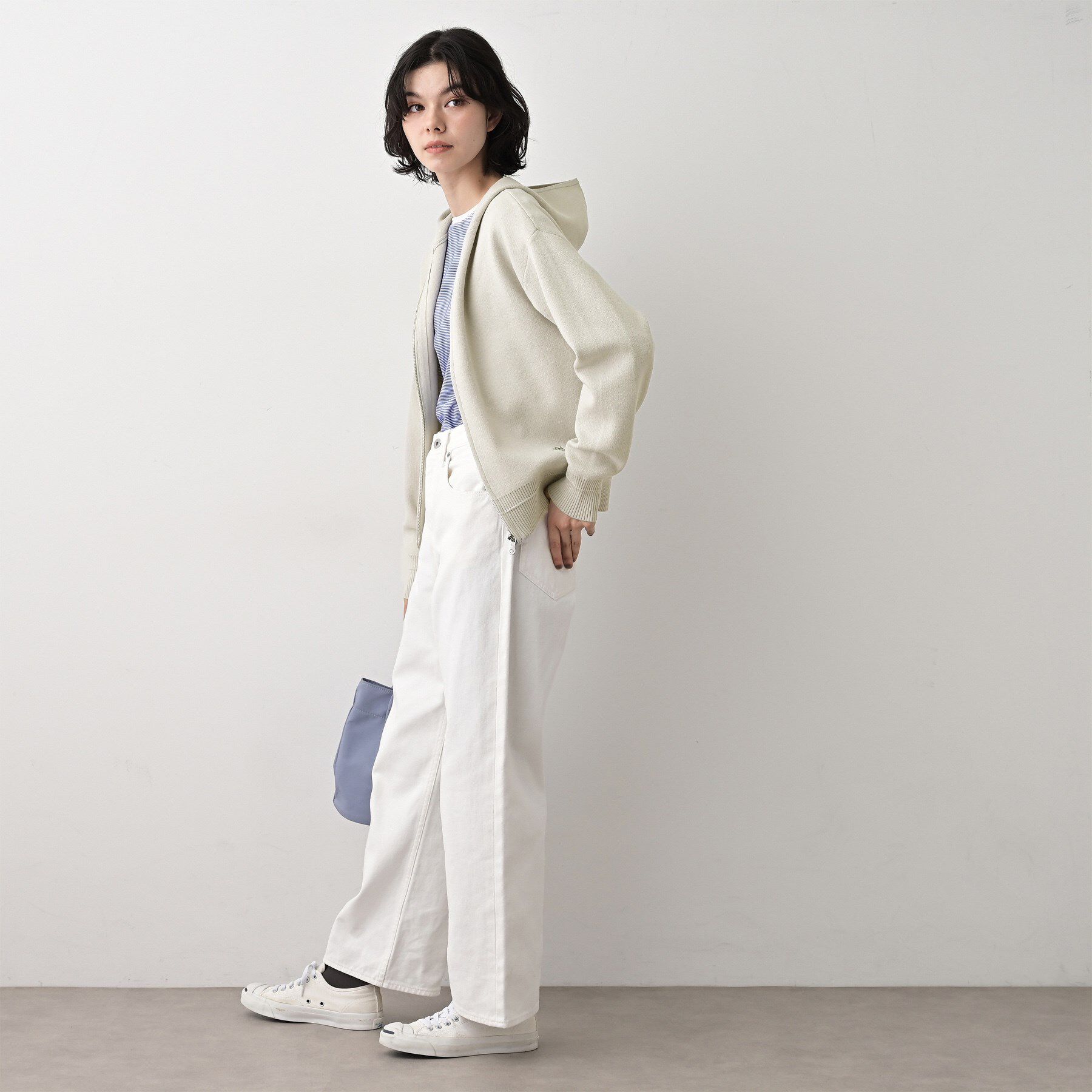 Dessin「【キレイ見え／洗える】ジャカード編みフードジップ」|ニット・セーター|