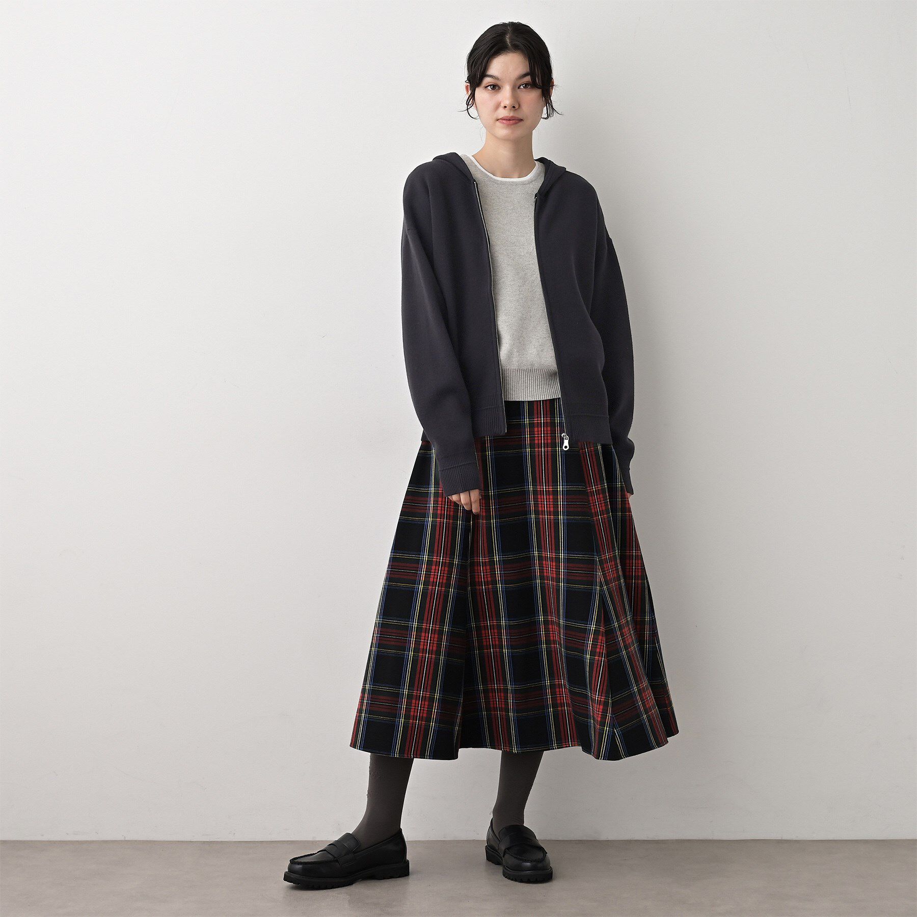 Dessin「【キレイ見え／洗える】ジャカード編みフードジップ」|ニット・セーター|