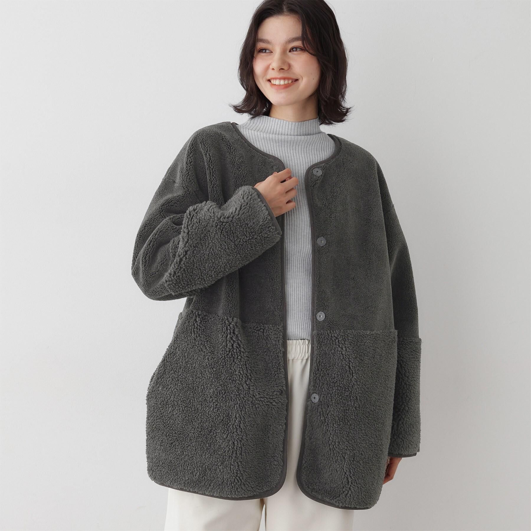 Dessin「【2WAY】フェイクムートンコート」|ノーカラーコート|