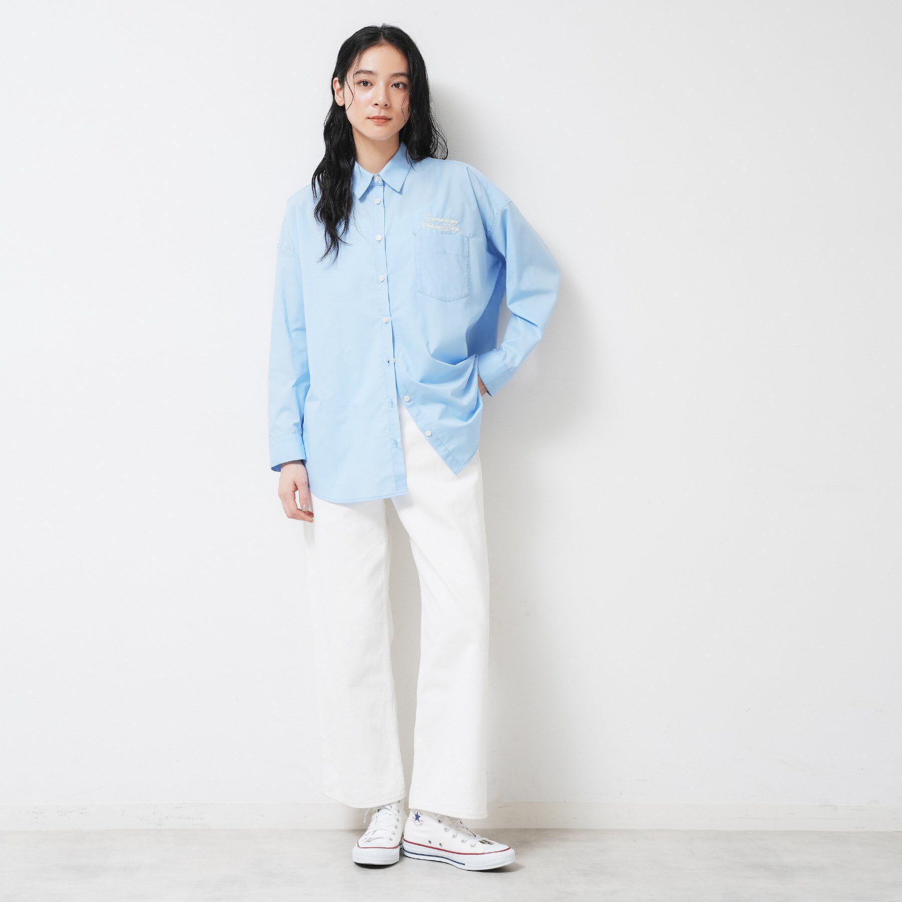 Dessin「【洗える】刺繍ロゴ入りオーバーシャツ」|シャツ・ブラウス|