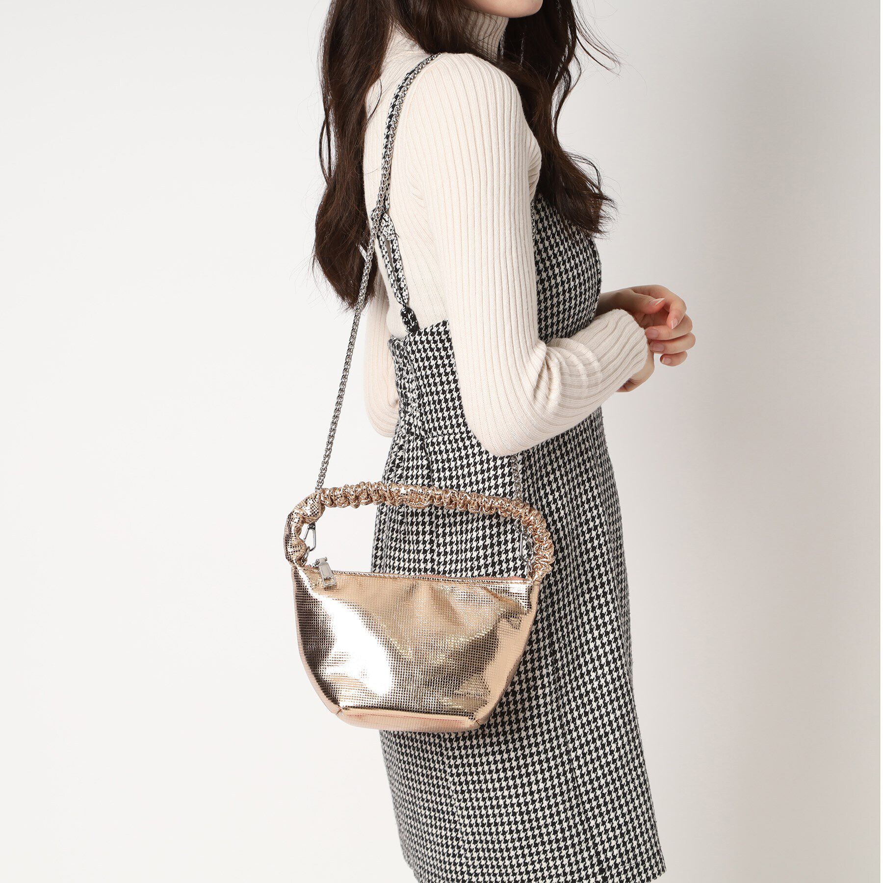 ESPERANZA「ギャザーハンドルメタリックミニショルダー」|ショルダー・メッセンジャー|