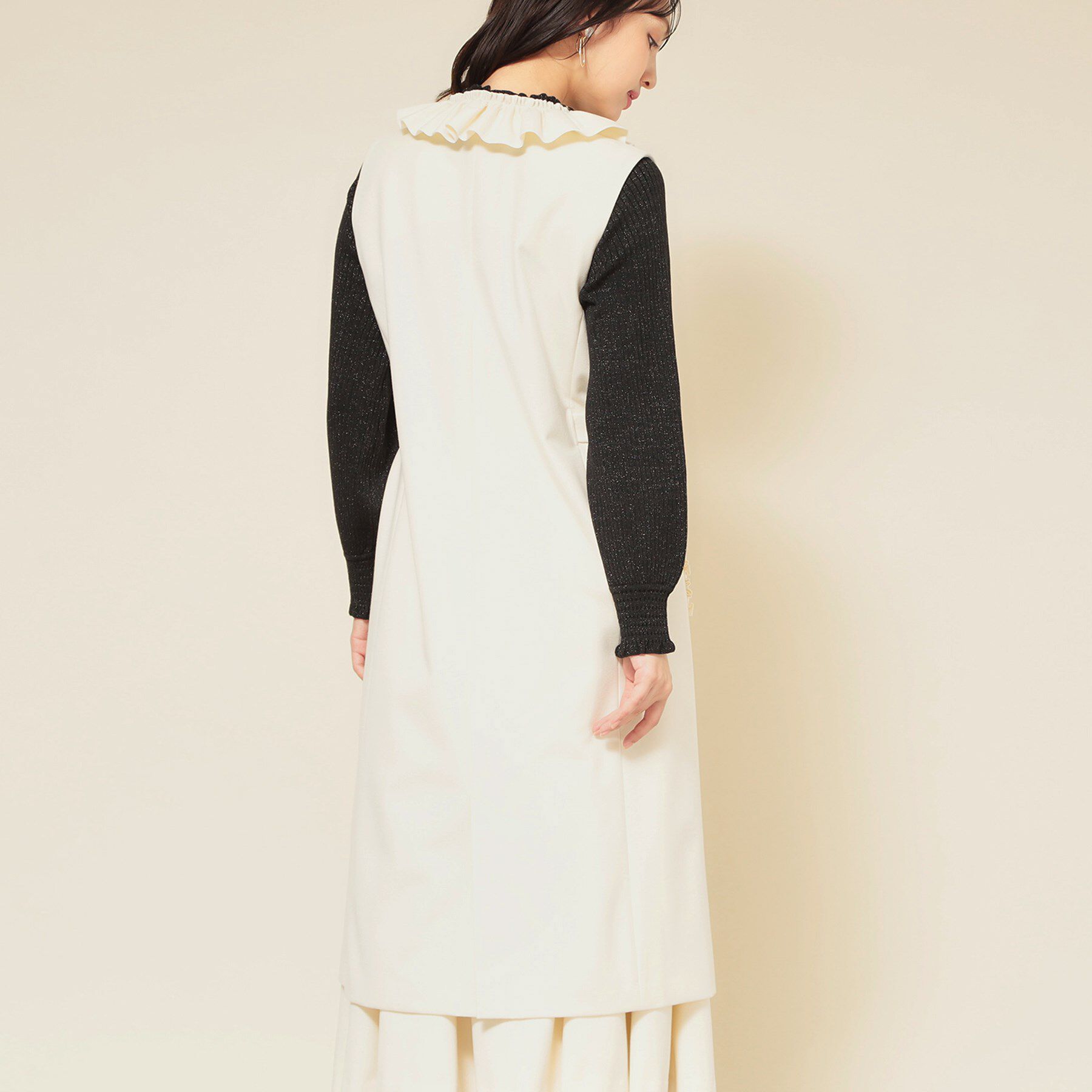 SunaUna「【COLLECTION LINE】フリルスリーブレスジレ」|ベスト・ジレ|