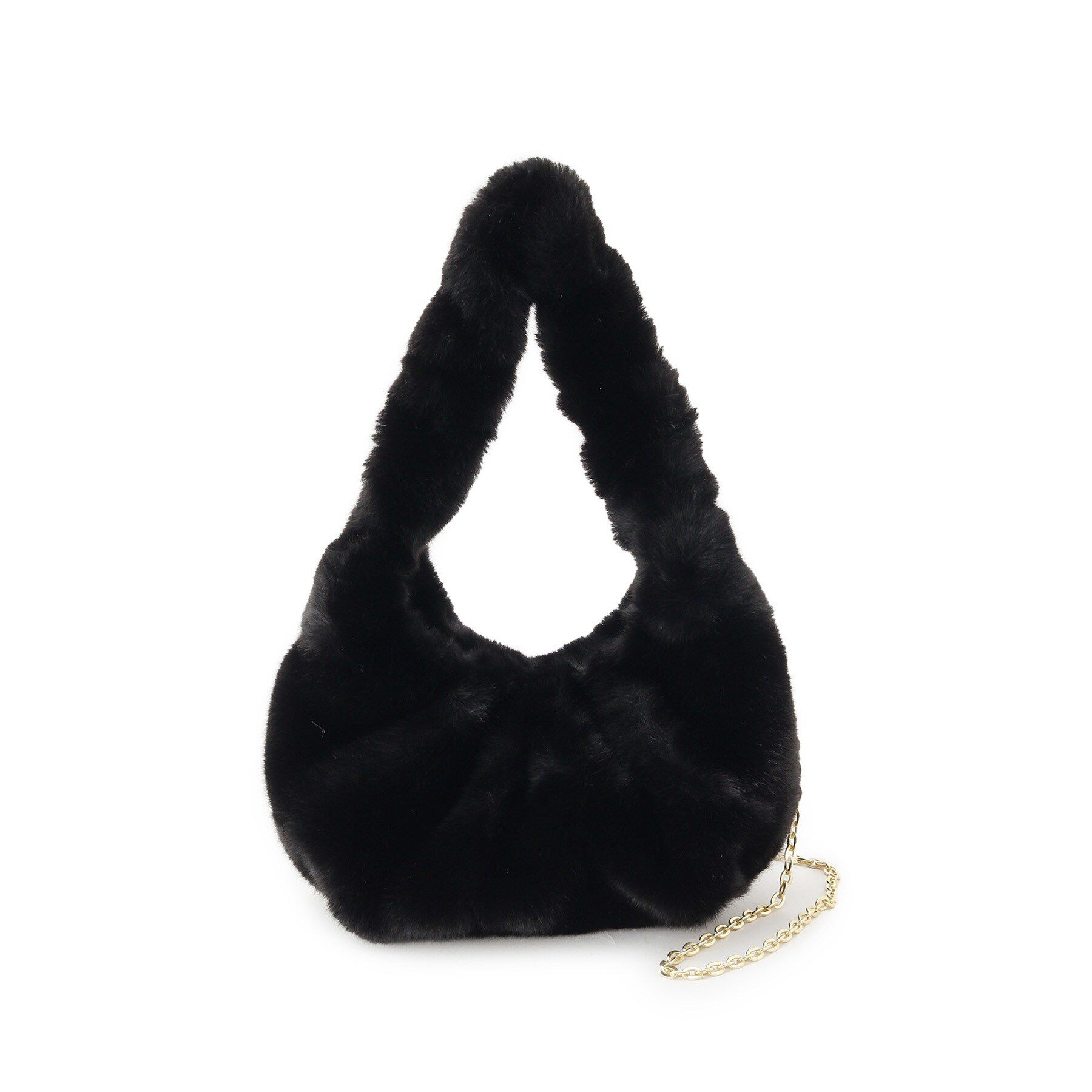 SunaUna「フェイクファーバッグ」|ショルダー・メッセンジャー|ブラック(019)