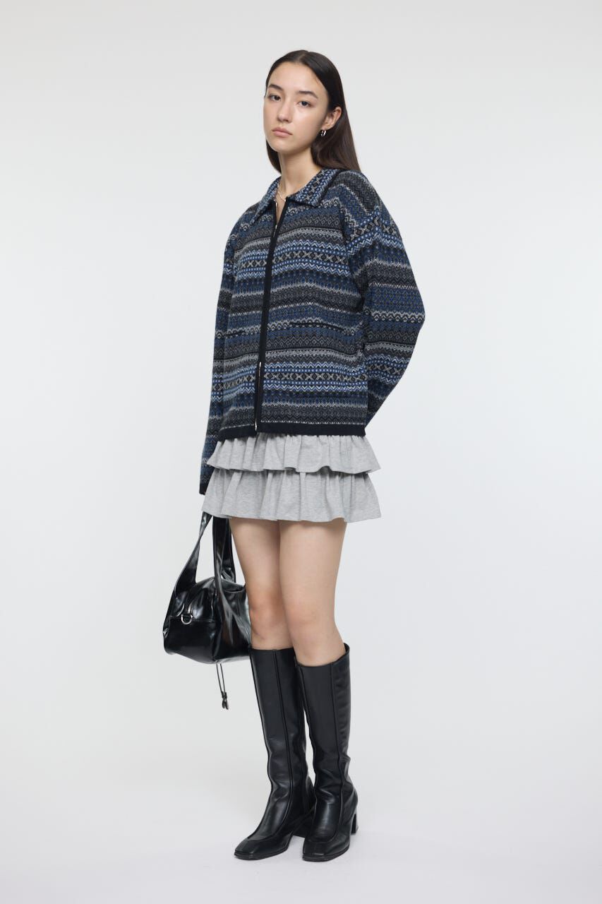 MOUSSY「FAIR ISLE KNIT ジャケット」|カーディガン|