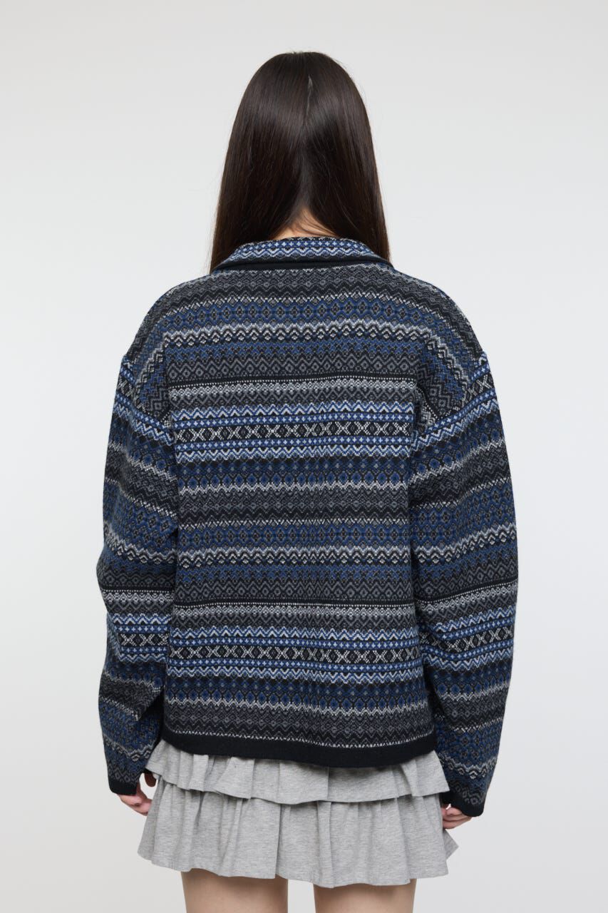 MOUSSY「FAIR ISLE KNIT ジャケット」|カーディガン|