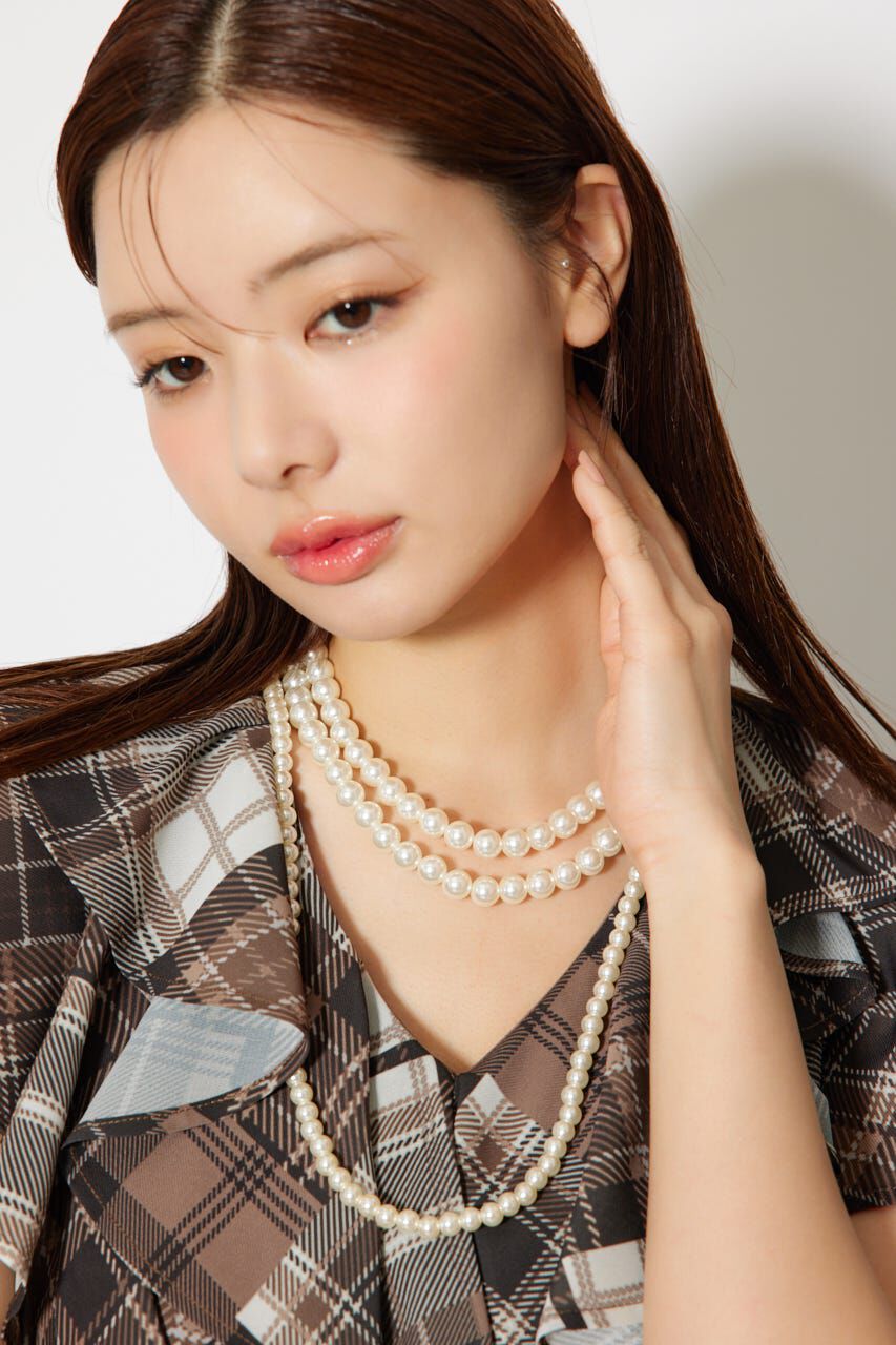 rienda「2連フェイクパールロングネックレス」|ネックレス|GLD