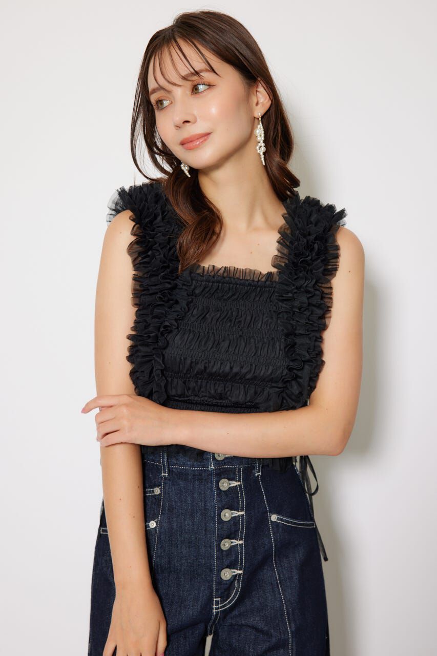 rienda「シアーチュールフリルブラウス」|シャツ・ブラウス|