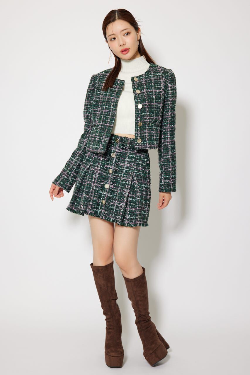 rienda「2WAYツイードショートジャケット」|その他|