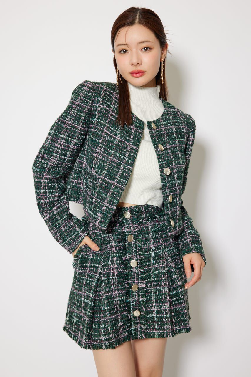 rienda「2WAYツイードショートジャケット」|その他|