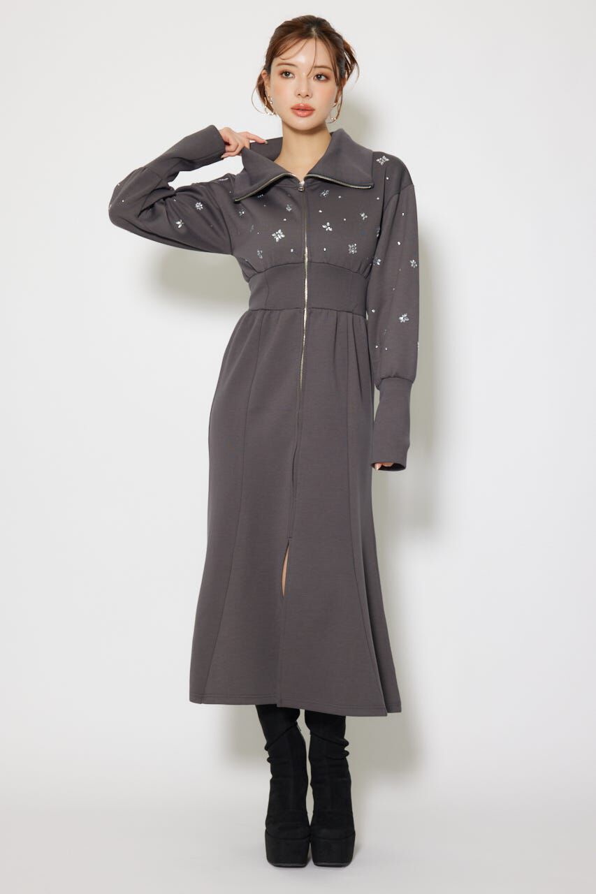 rienda「フラワーモチーフスウェットワンピース」|ワンピース|